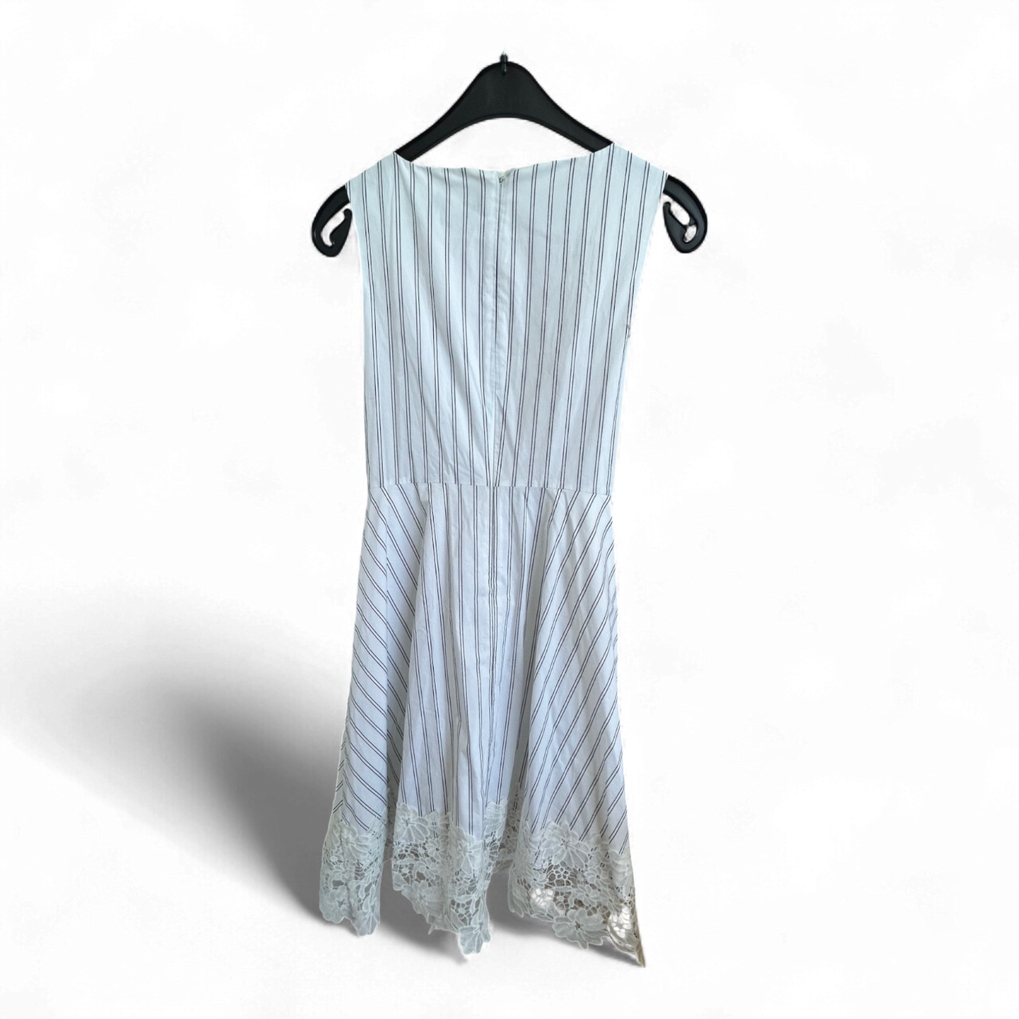 Yessica Kleid Damen Dress Damenkleid Gr. 40 Weiß Baumwolle Fit Flare Spitze Neu