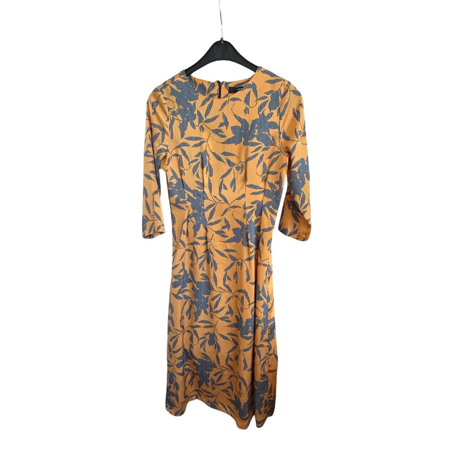 Vero Moda Kleid Damen Dress Damenkleid Gr. M Orangegelb 34 Arm Print Sommer Lang