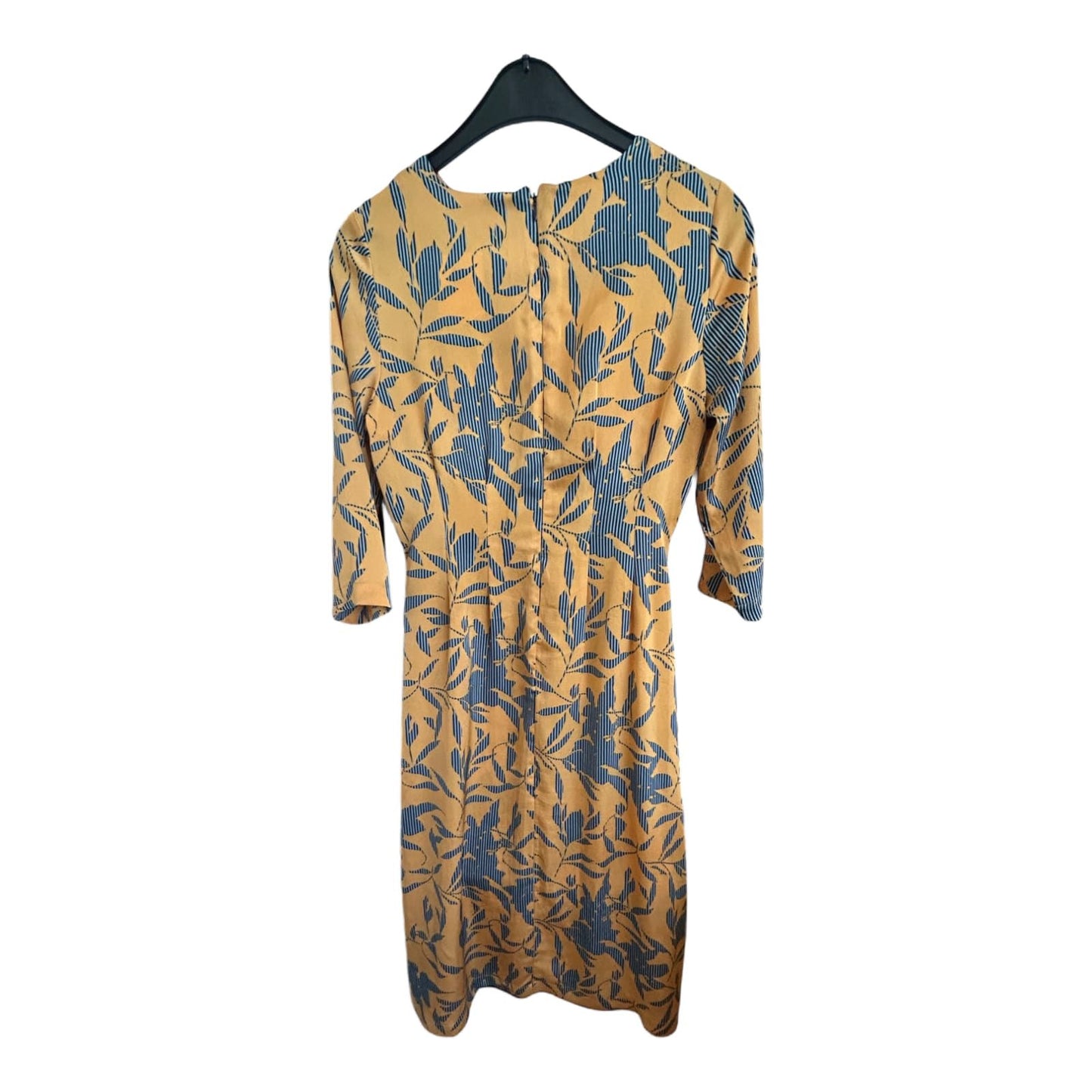 Vero Moda Kleid Damen Dress Damenkleid Gr. M Orangegelb 34 Arm Print Sommer Lang