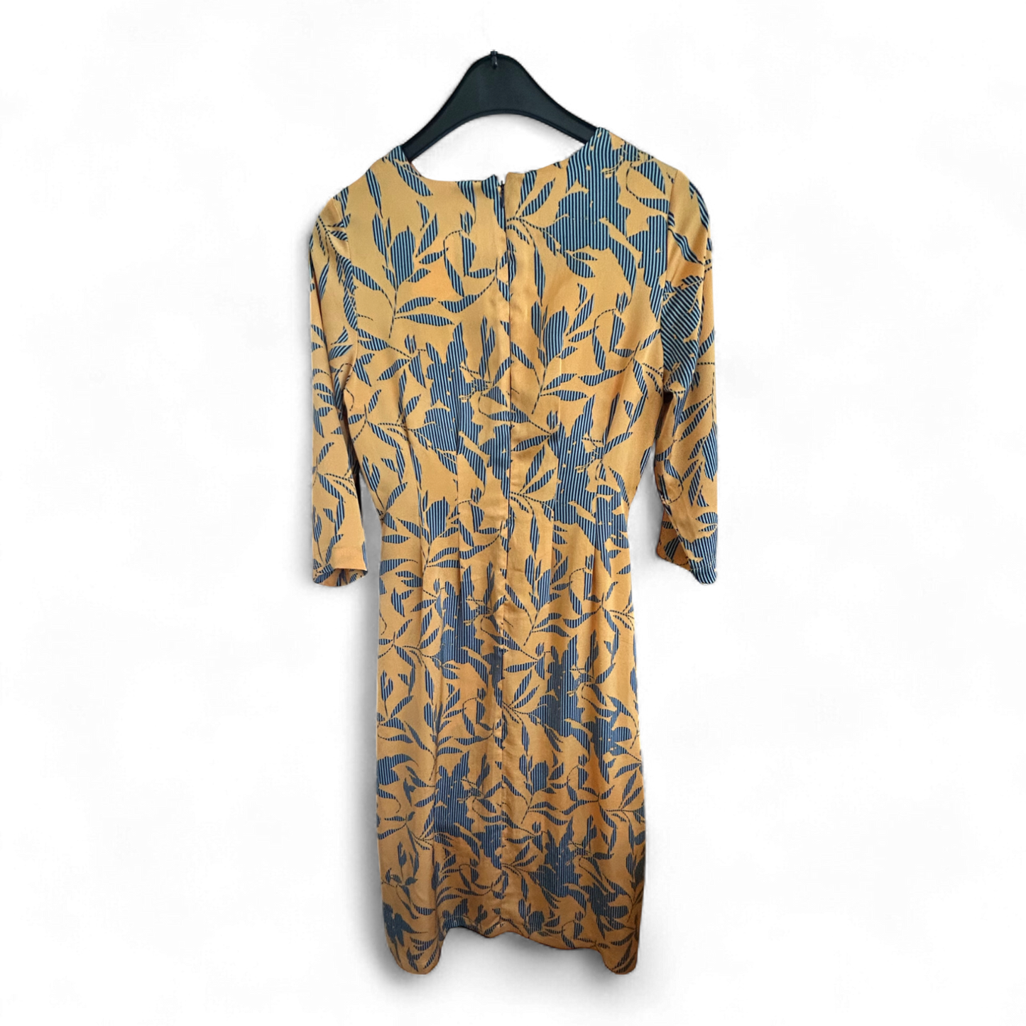 Vero Moda Kleid Damen Dress Damenkleid Gr. M Orangegelb 34 Arm Print Sommer Lang