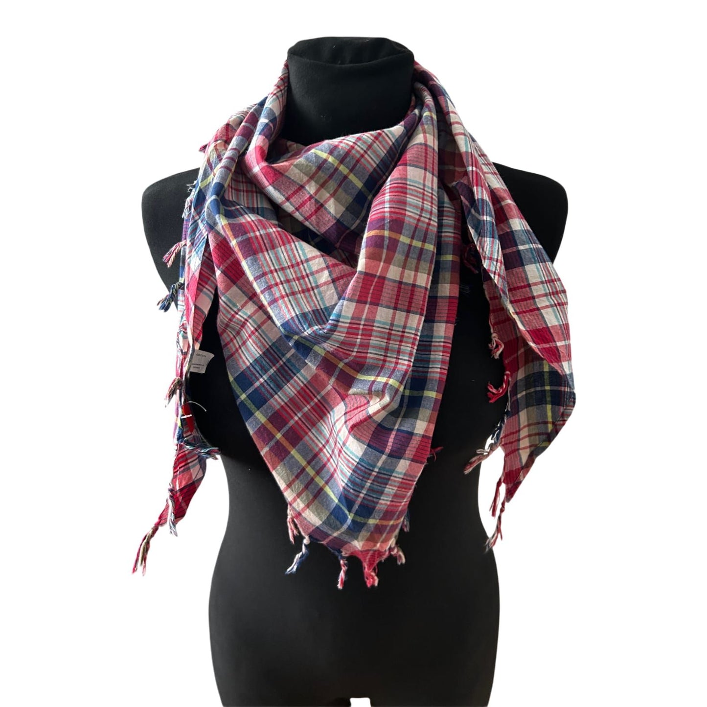 Damen Halstuch sOliver Karo Muster Rot Blau Baumwolle Leicht Elegant Chic
