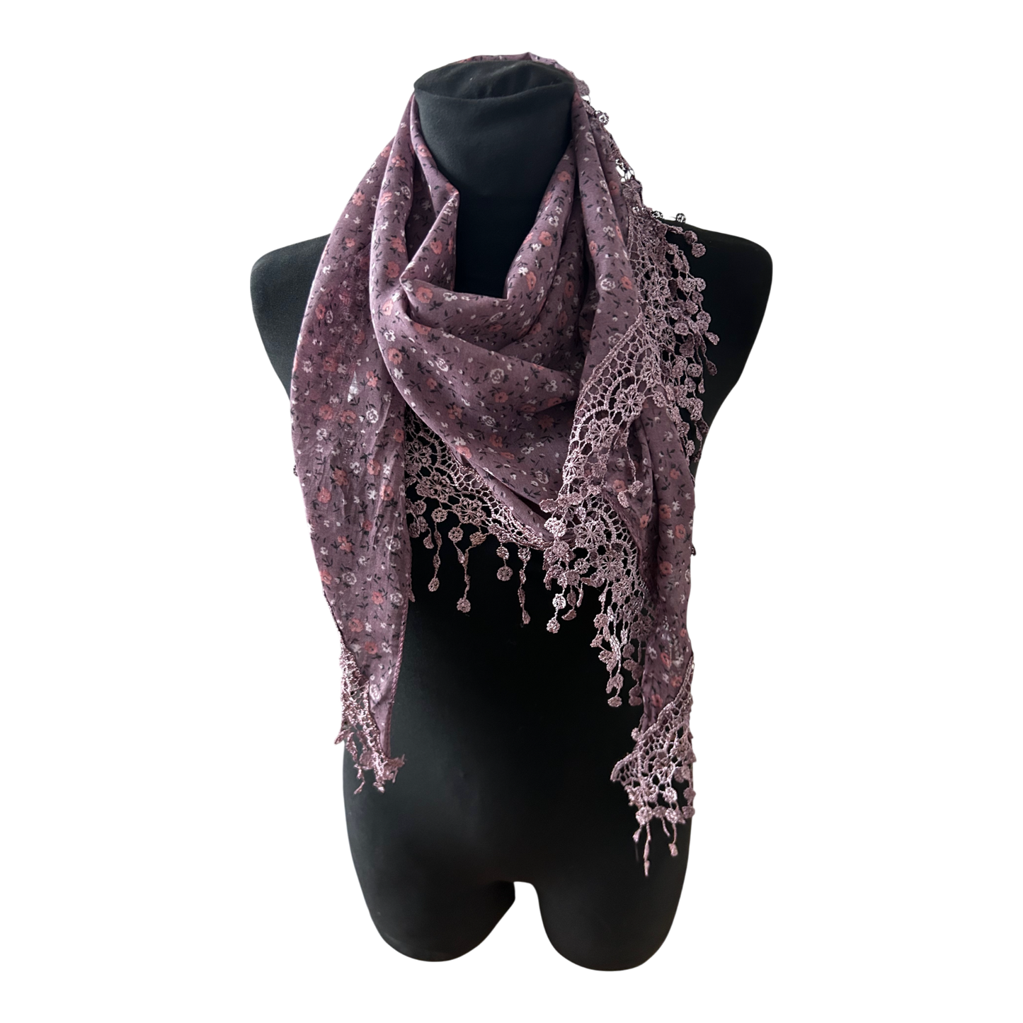 Wunderschönes Damen Halstuch Dreieckstuch 165 x 50 cm Altrosa Baumwolle Seide