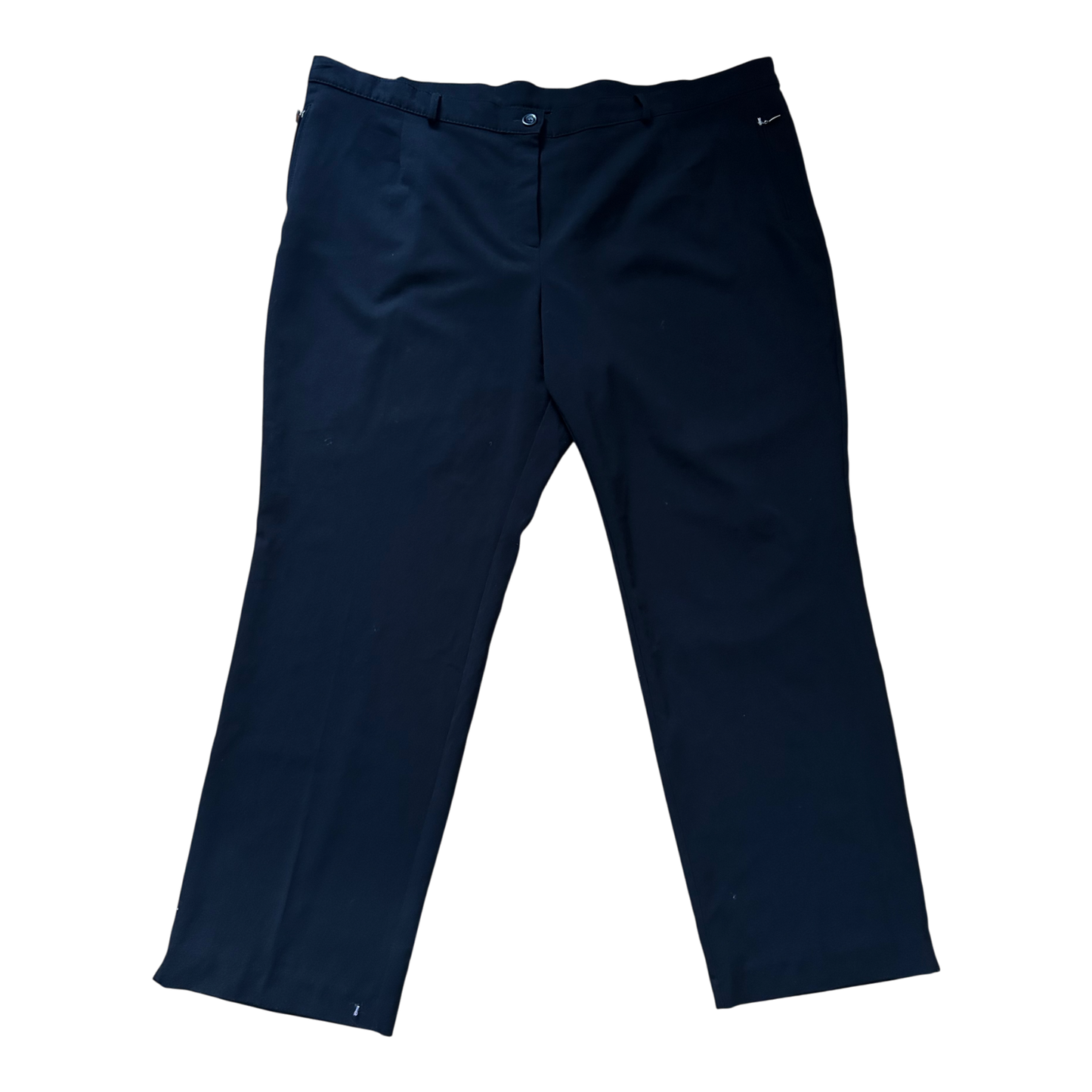 C&A Damen Stoffhose Gr 50 Schwarz Stretch Elegant Komfortbund Schlitz