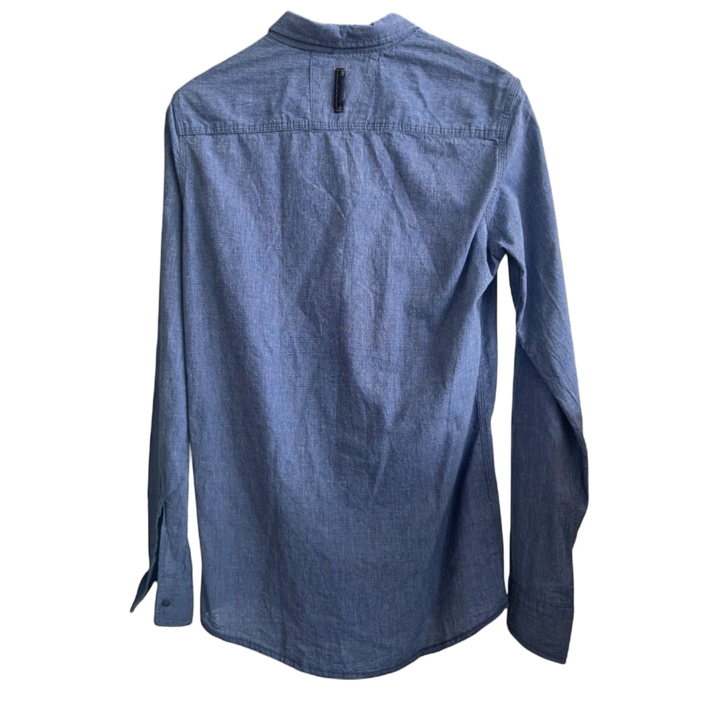 RIVSD-CO Hemd M blau Kontrastfutter modern fit Stickerei top Zustand