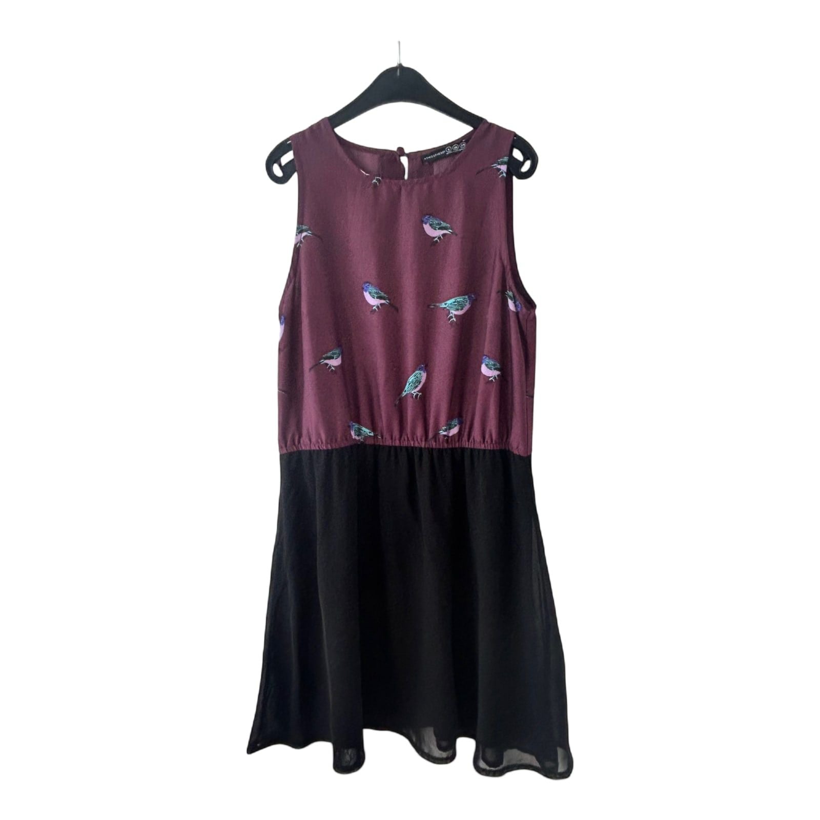 Atmosphere Kleid Damen Dress Damenkleid Gr. 34 Bordeaux Print Chiffon Look Neu