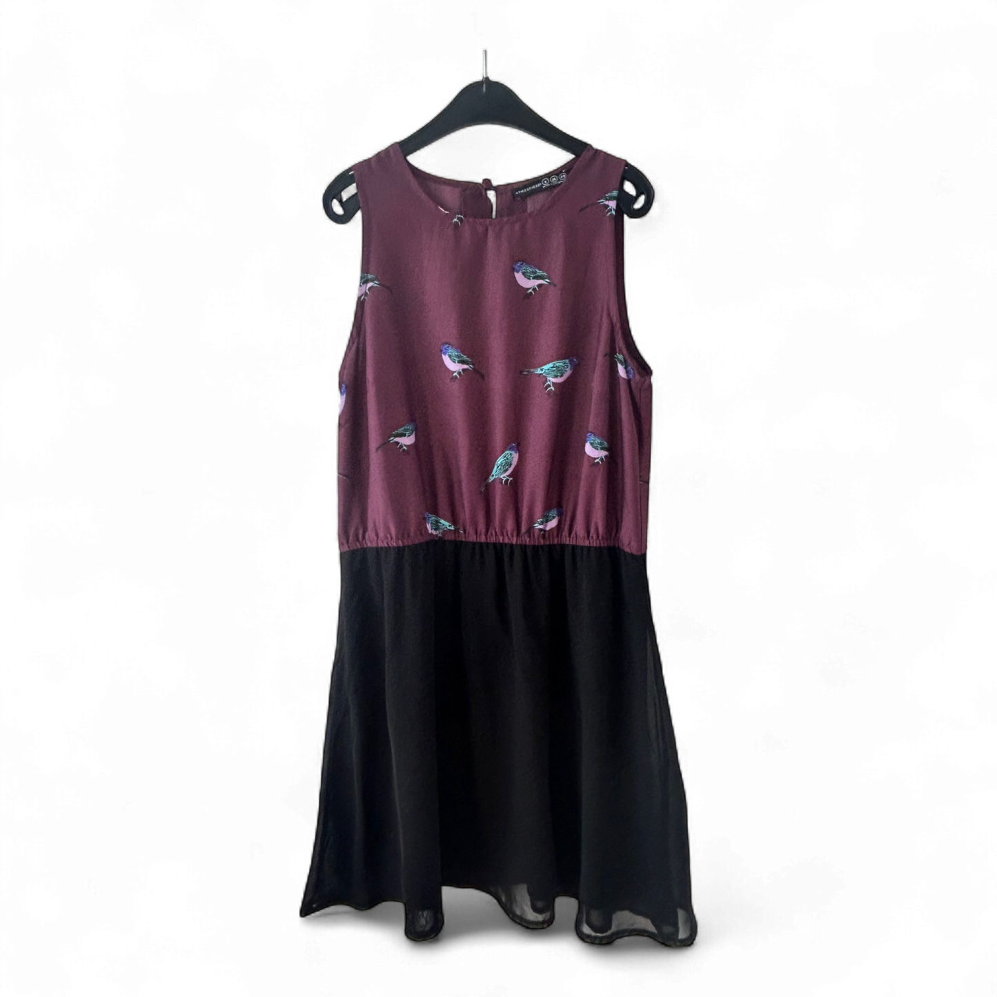 Atmosphere Kleid Damen Dress Damenkleid Gr. 34 Bordeaux Print Chiffon Look Neu