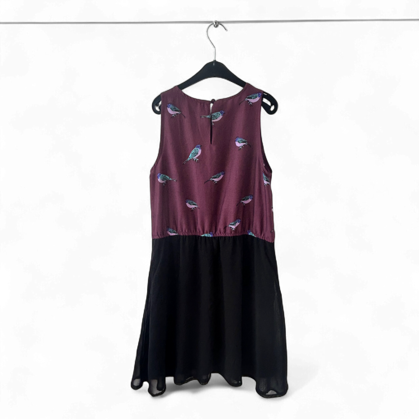 Atmosphere Kleid Damen Dress Damenkleid Gr. 34 Bordeaux Print Chiffon Look Neu