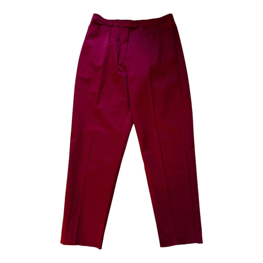 Tuzzi Damen Stoffhose Gr 42 Dunkelrot Satin Glänzend Elegant Stretchmaterial