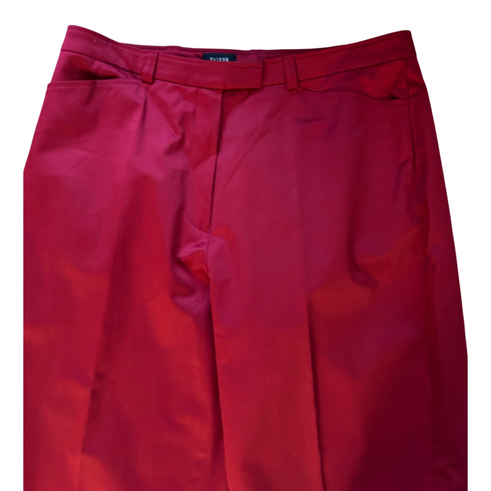 Tuzzi Damen Stoffhose Gr 42 Dunkelrot Satin Glänzend Elegant Stretchmaterial