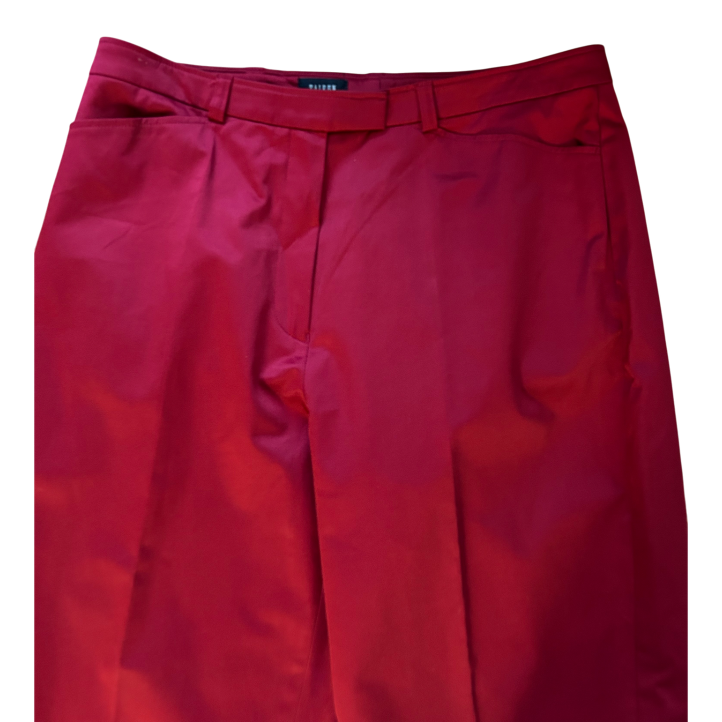 Tuzzi Damen Stoffhose Gr 42 Dunkelrot Satin Glänzend Elegant Stretchmaterial