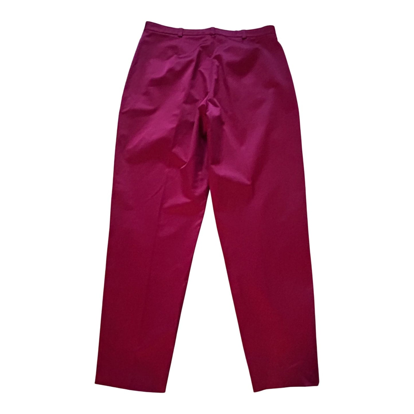 Tuzzi Damen Stoffhose Gr 42 Dunkelrot Satin Glänzend Elegant Stretchmaterial