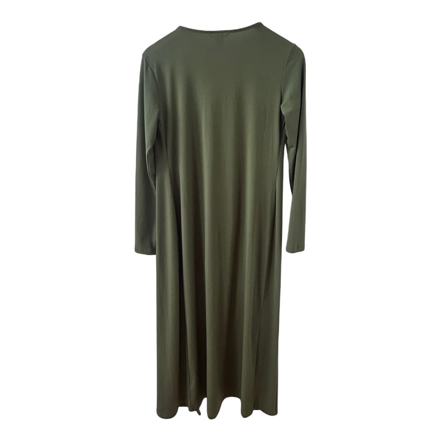 H&M Kleid Damen Dress Damenkleid Gr. S Khaki Wickelstil Stretch Mantel Umhang
