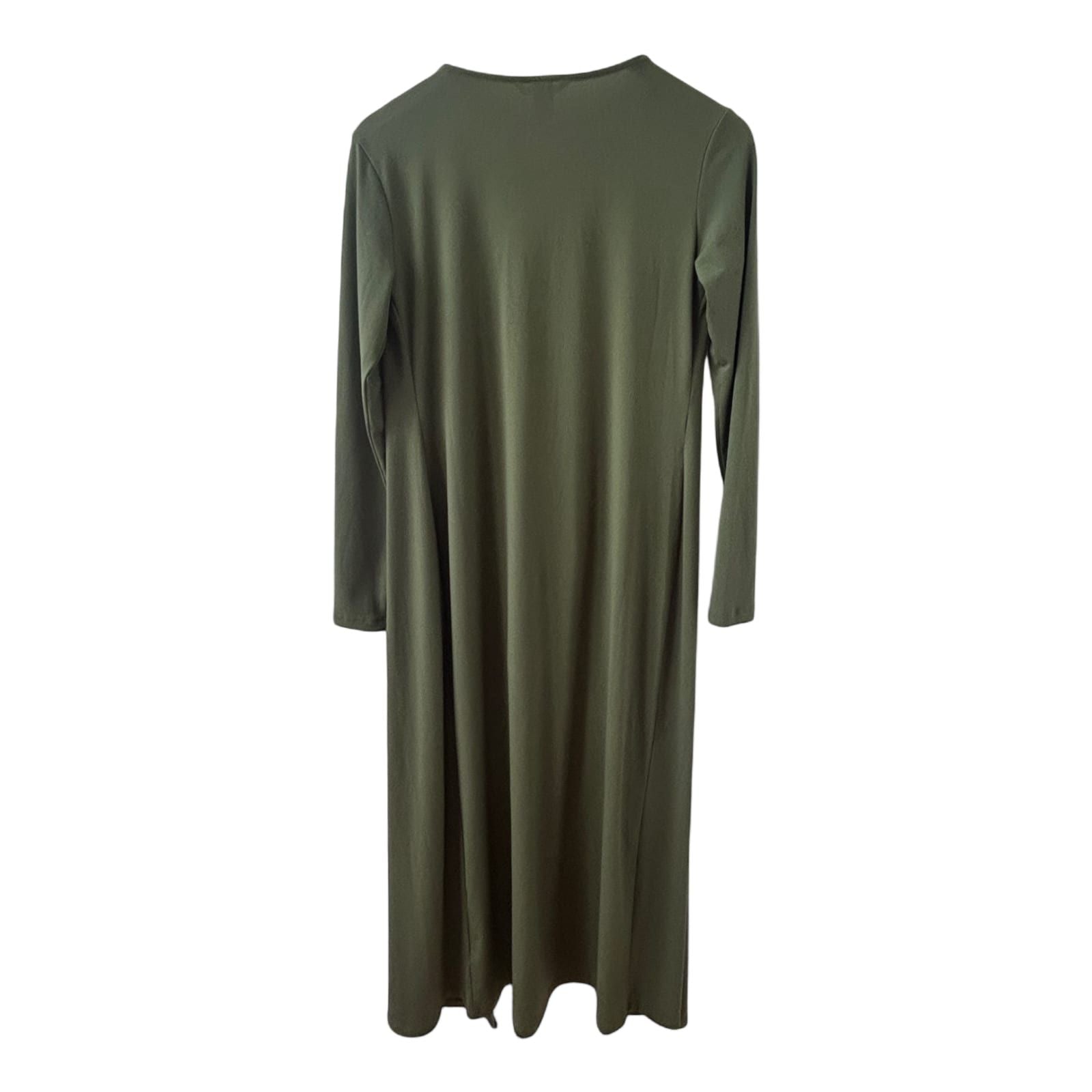H&M Kleid Damen Dress Damenkleid Gr. S Khaki Wickelstil Stretch Mantel Umhang