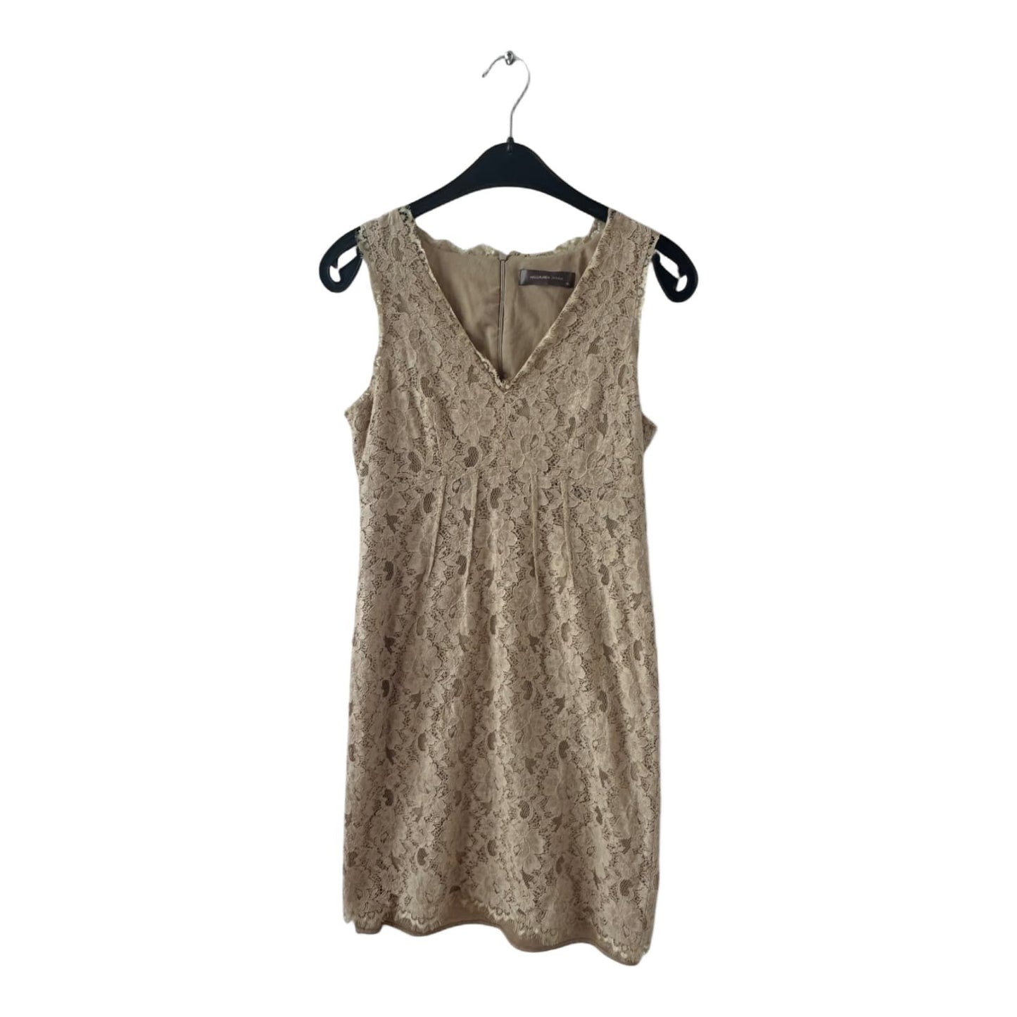 Hallhuber Kleid Damen Dress Damenkleid Gr. 36 Creme Etui Spitzenkleid Elegant
