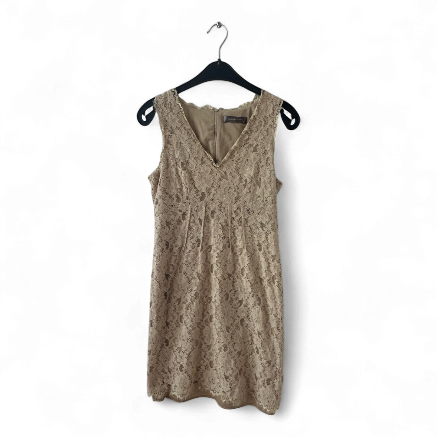 Hallhuber Kleid Damen Dress Damenkleid Gr. 36 Creme Etui Spitzenkleid Elegant