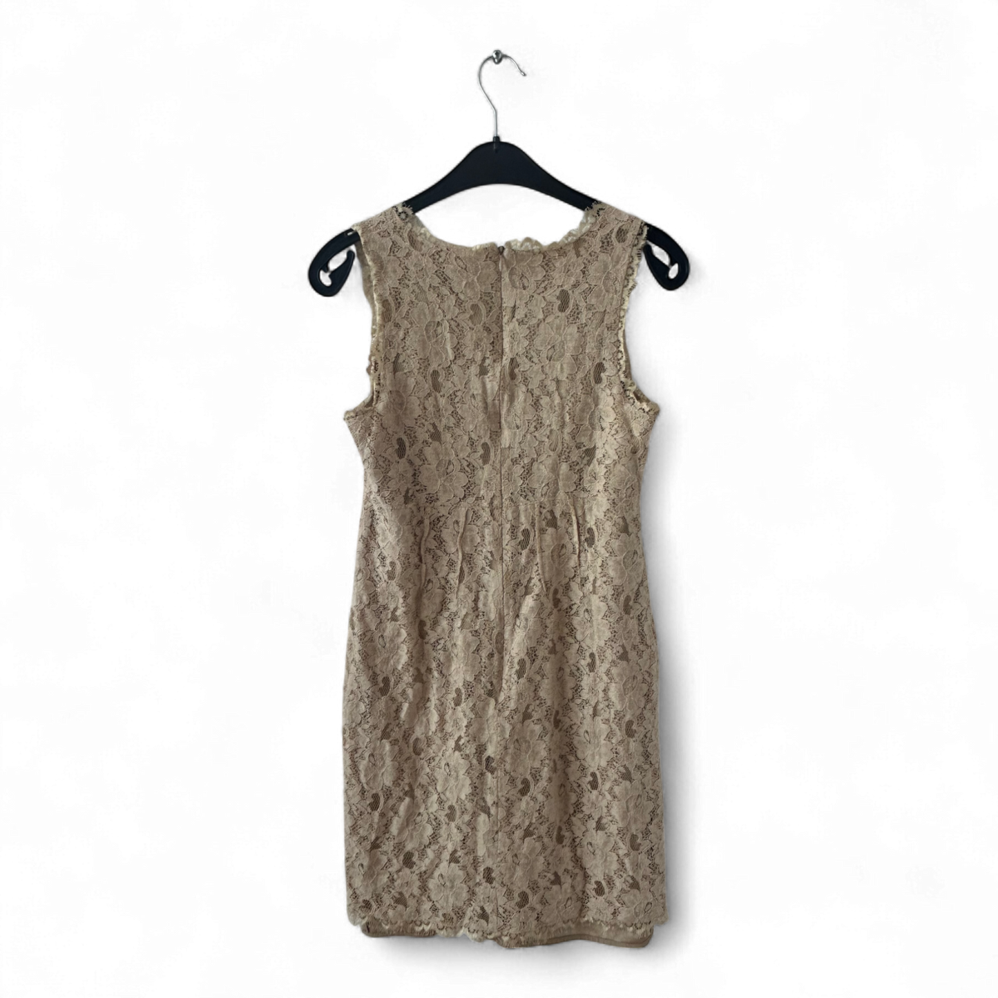 Hallhuber Kleid Damen Dress Damenkleid Gr. 36 Creme Etui Spitzenkleid Elegant