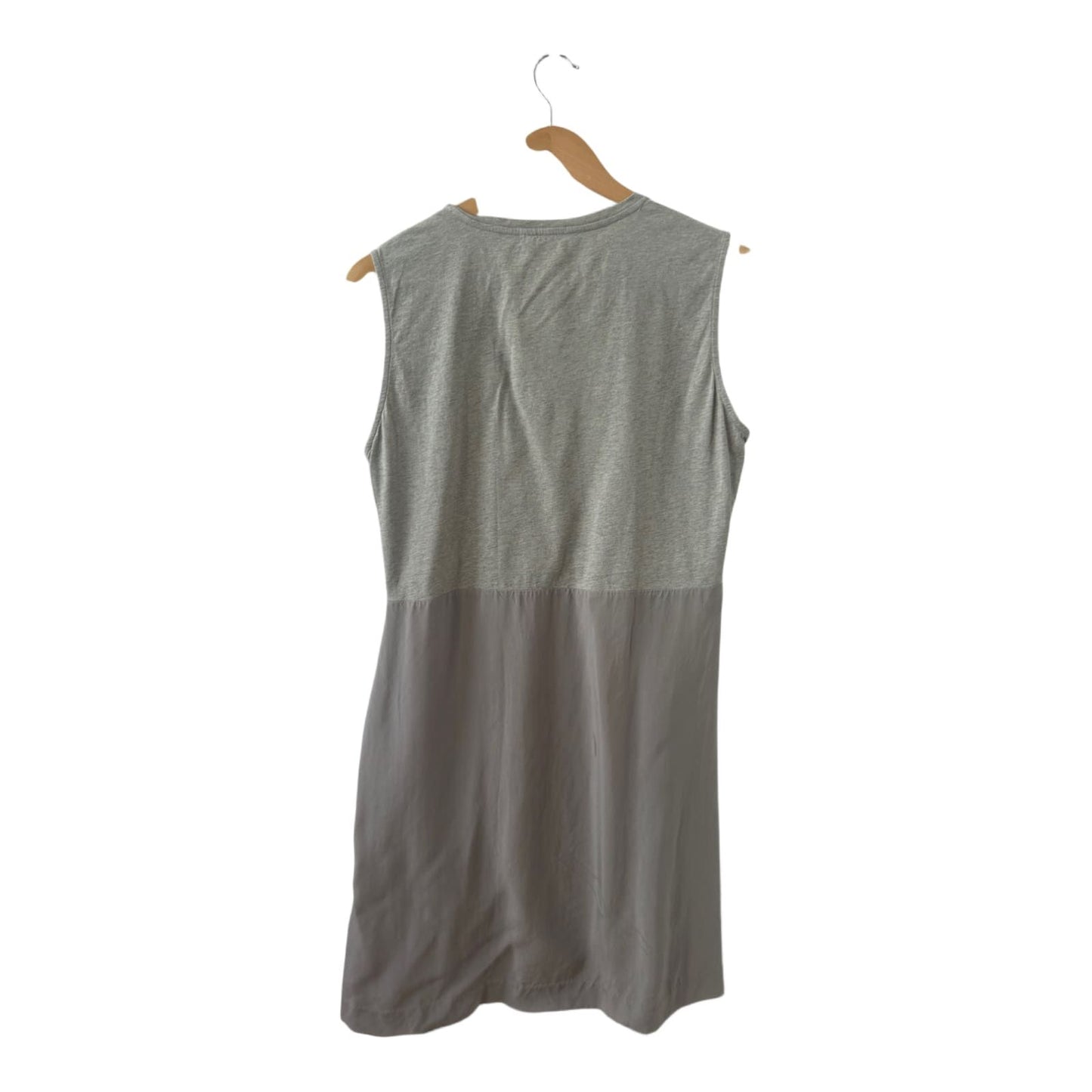 COS Kleid Damen Dress Damenkleid Gr. M Grau Baumwolle Cupro Ärmellos Minimal