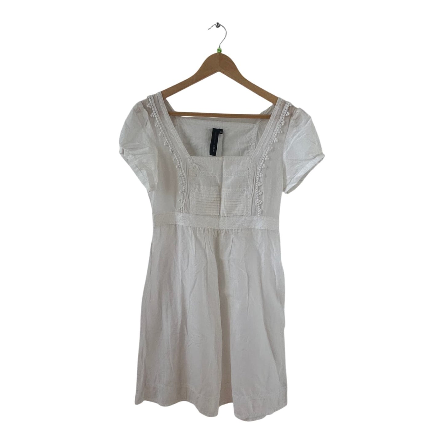 Vero Moda Kleid Damen Dress Damenkleid Gr. 38 Weiß Kurzarm Empire Sommer Neu