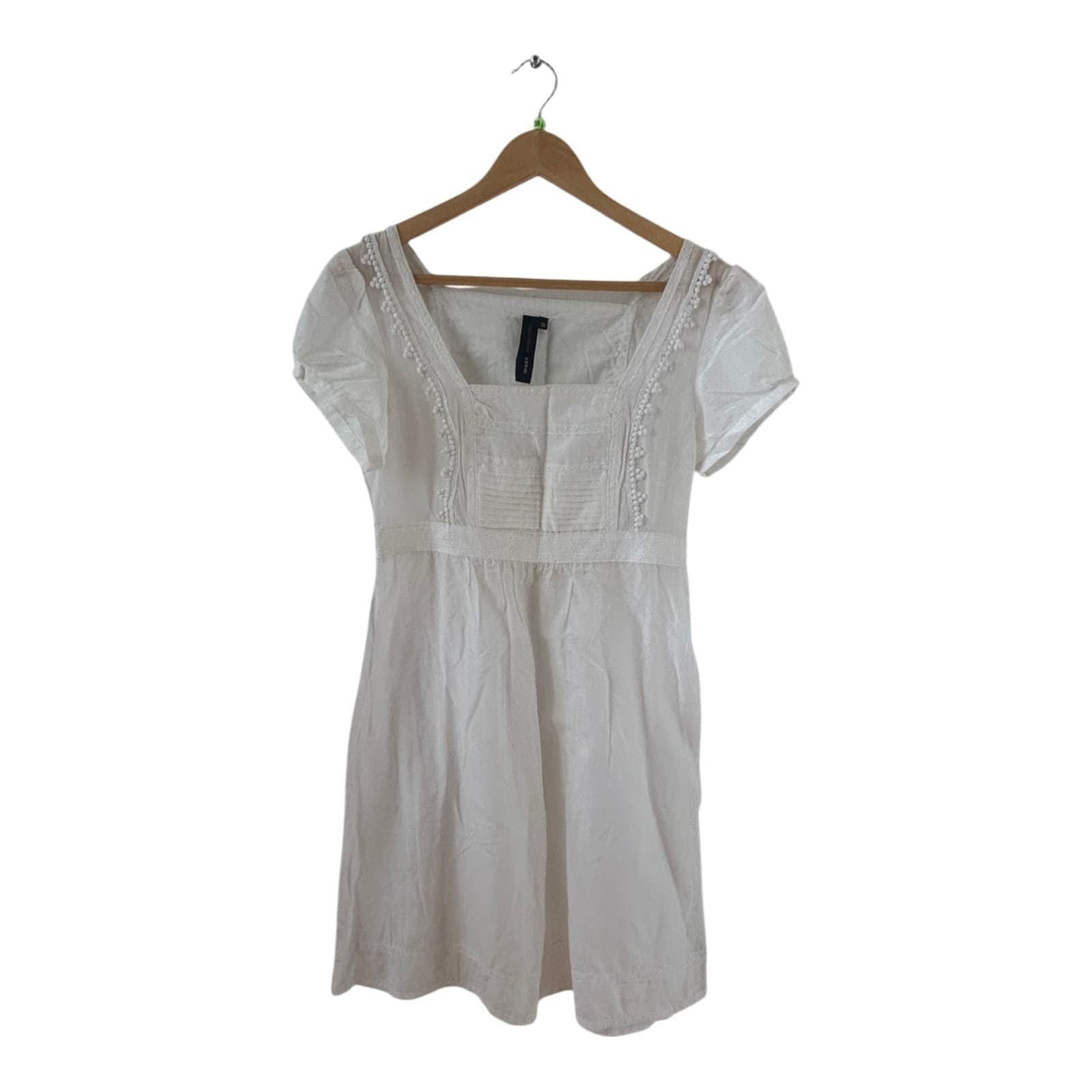 Vero Moda Kleid Damen Dress Damenkleid Gr. 38 Weiß Kurzarm Empire Sommer Neu