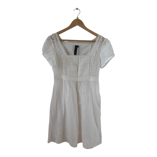 Vero Moda Kleid Damen Dress Damenkleid Gr. 38 Weiß Kurzarm Empire Sommer Neu