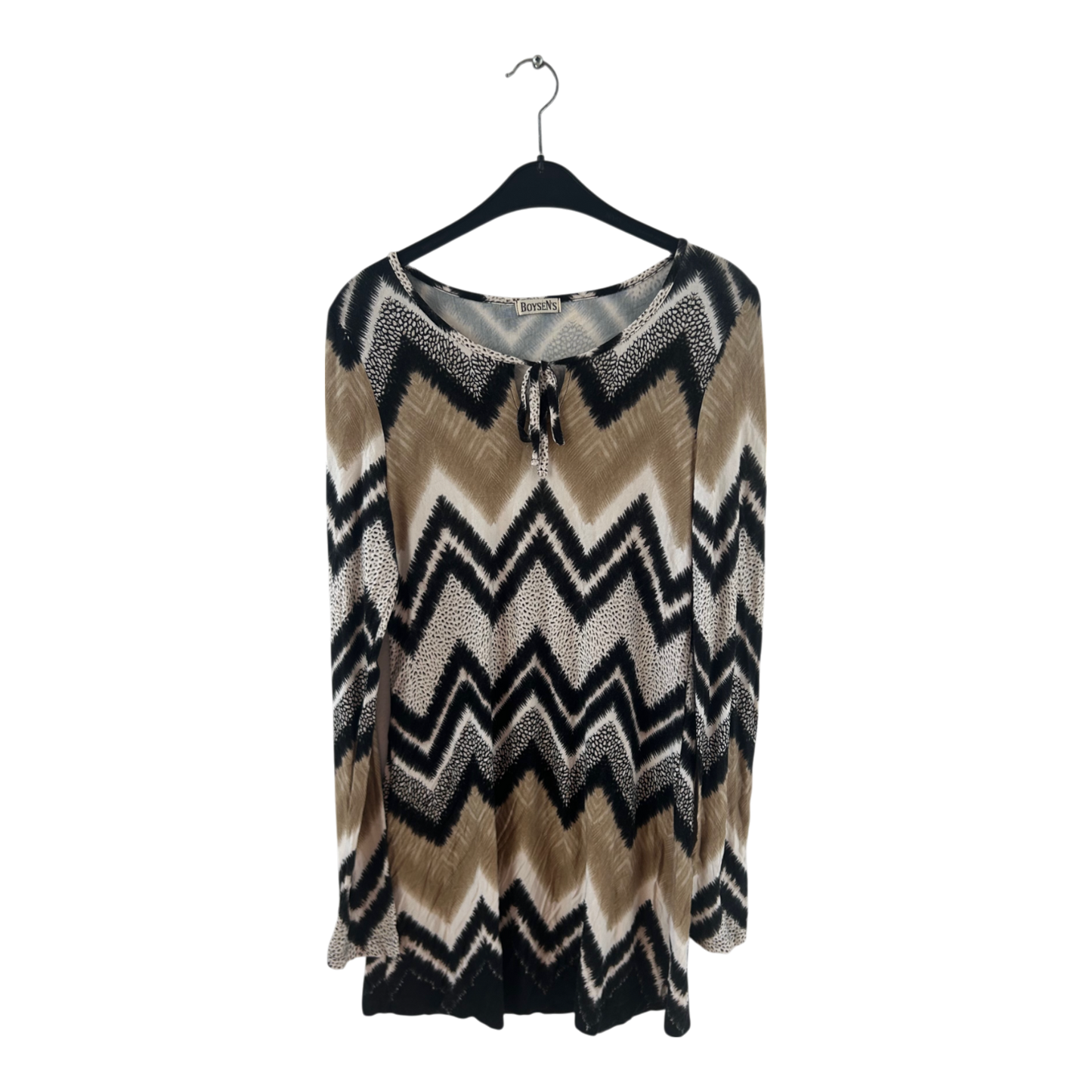 Boysens Kleid Damen Dress Damenkleid Gr. 38 Muster Langarm Viskose Tunika Look