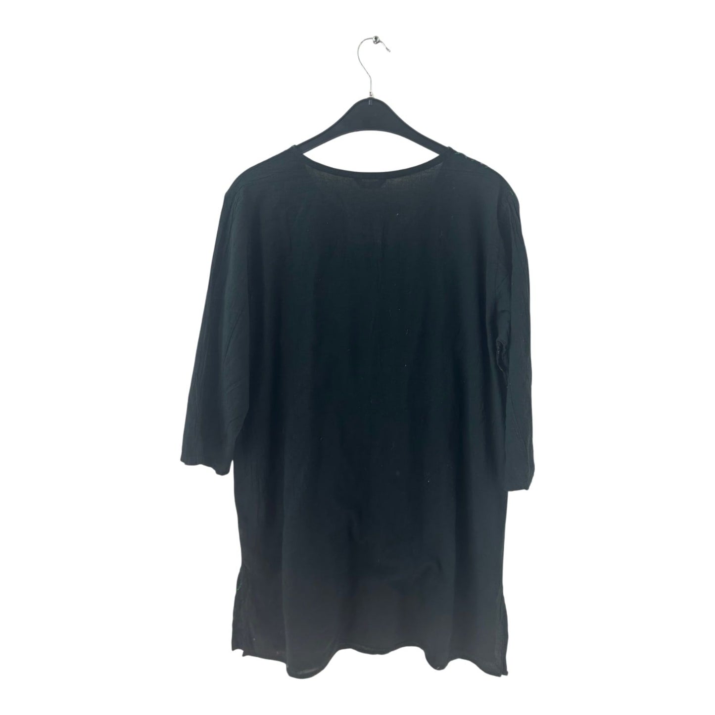 Donna IO Tunika Damen Dress Damenkleid Gr. L Schwarz Grün Pailletten Boho Look