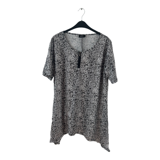 Gina Benotti Kleid Damen Dress Damenkleid Gr. L Schwarz Weiß Zip Print Stretch