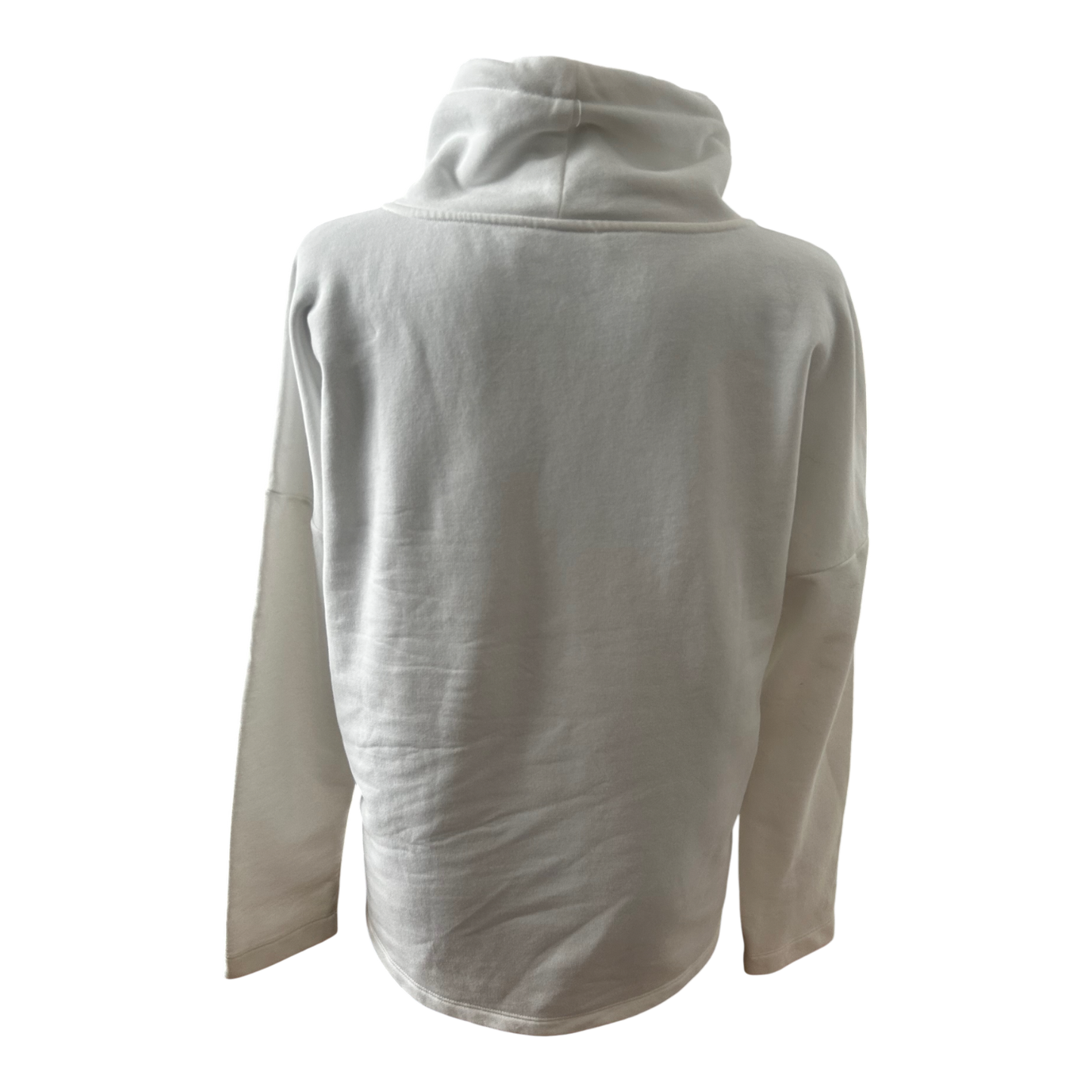 MARGITTES Damen Hoodie Pullover Gr 42 Weiß Baumwolle Pailletten Schick