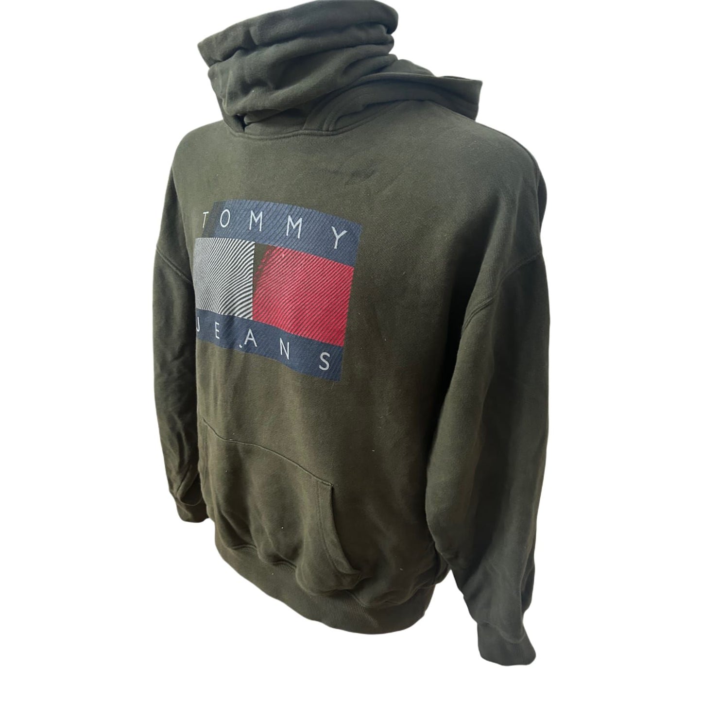 Tommy Hilfiger Hoodie Herren Gr S Oliv Kapuzenpullover Baumwolle Casual