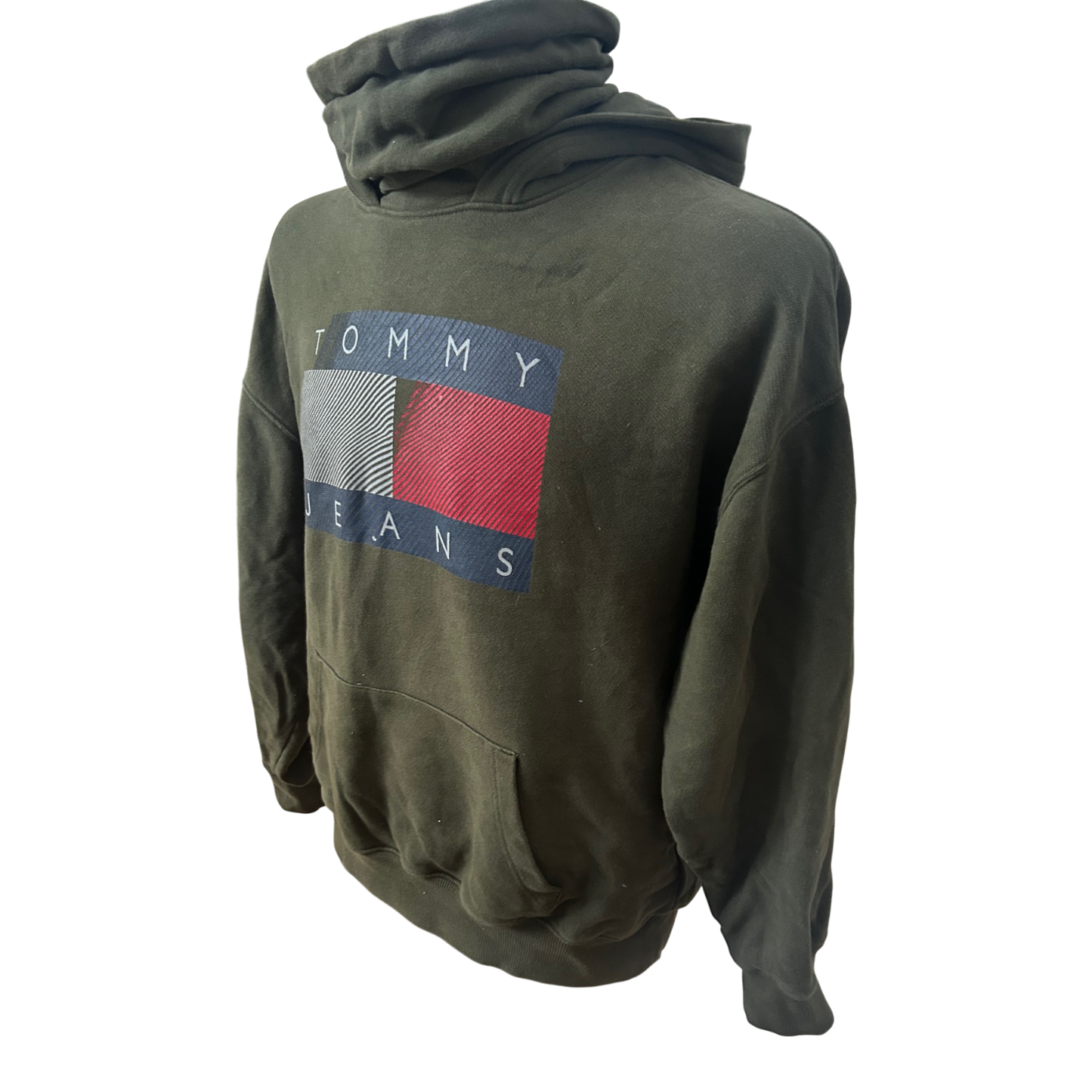 Tommy Hilfiger Hoodie Herren Gr S Oliv Kapuzenpullover Baumwolle Casual