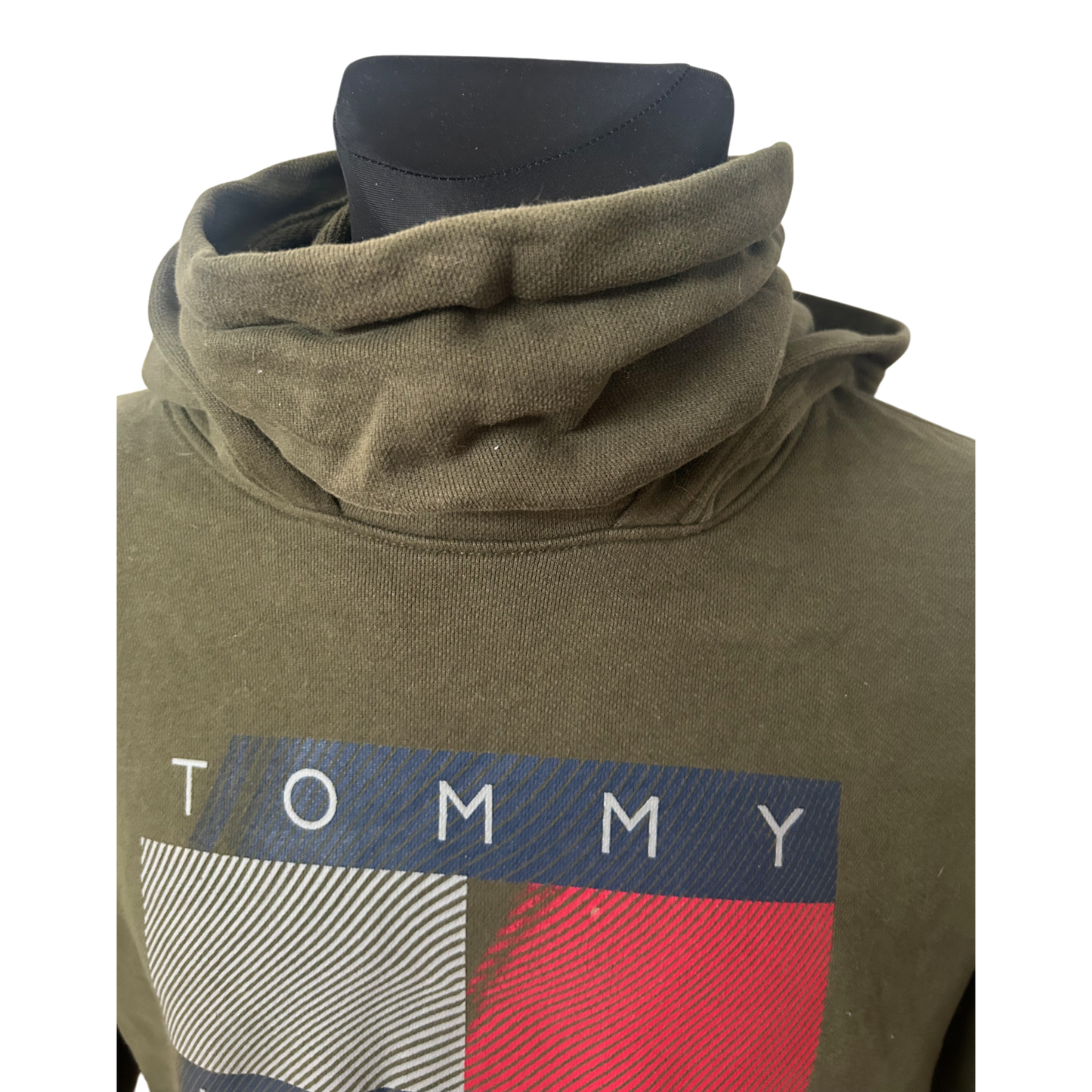 Tommy Hilfiger Hoodie Herren Gr S Oliv Kapuzenpullover Baumwolle Casual