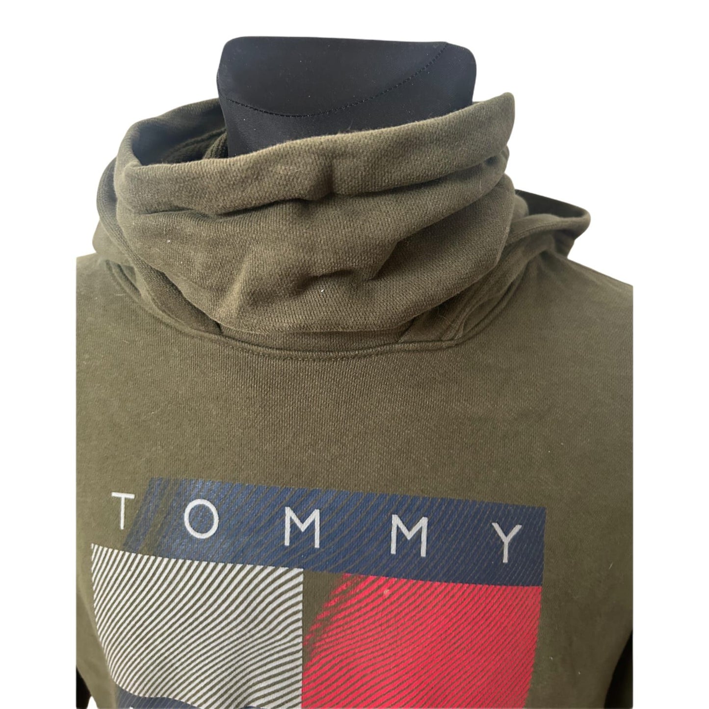Tommy Hilfiger Hoodie Herren Gr S Oliv Kapuzenpullover Baumwolle Casual