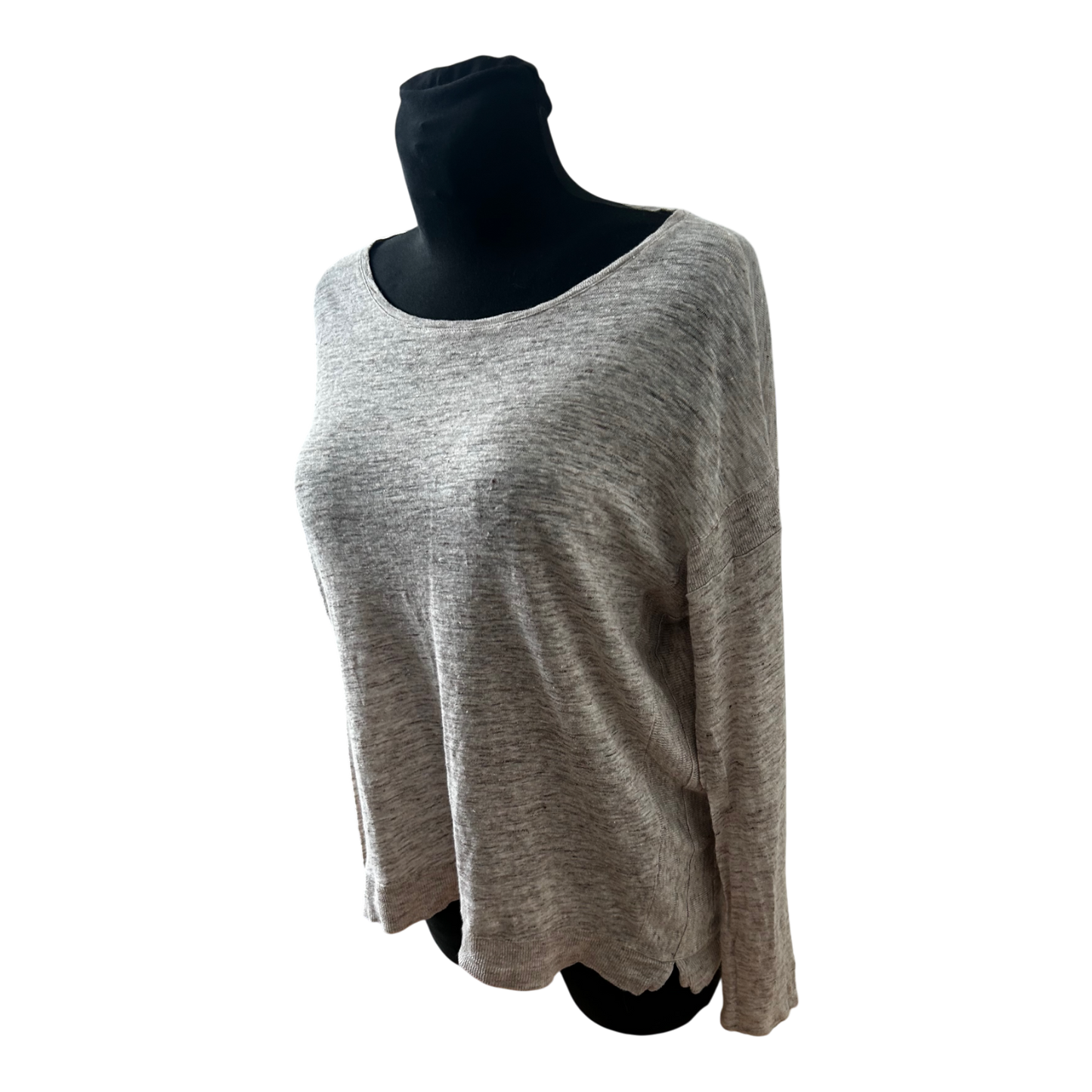 Massimo Dutti Damen Leinen Shirt Beige Langarm Gr M Leicht Sommer