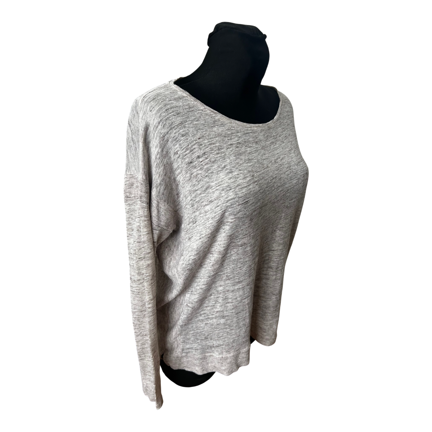 Massimo Dutti Damen Leinen Shirt Beige Langarm Gr M Leicht Sommer