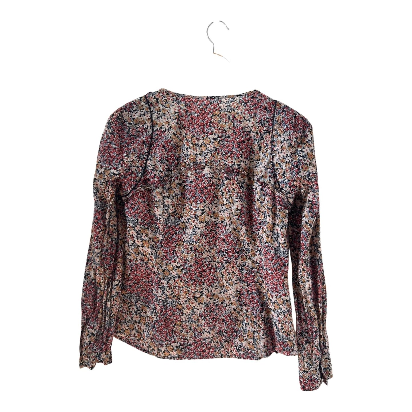 Comptoir des Cotonniers Bluse 38 Blumen Viskoseoptik Langarm Boho Look Top elegant