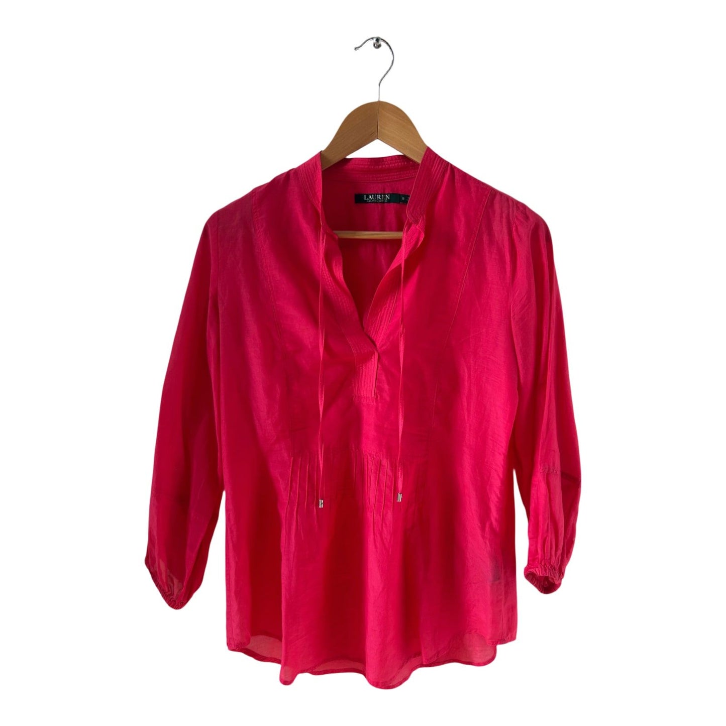 Ralph Lauren Bluse S pink Tunika Sommer elegant Seide Baumwolle 3/4 Arm leicht