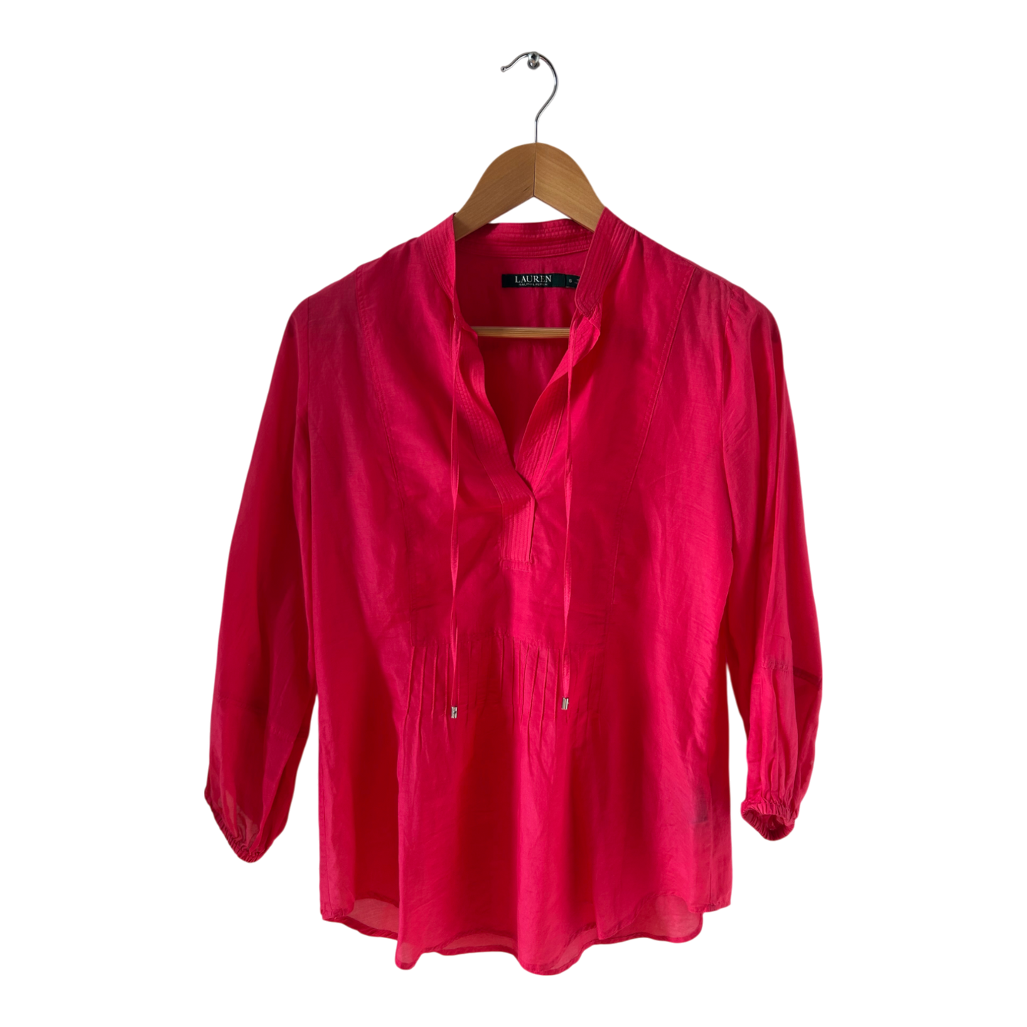Ralph Lauren Bluse S pink Tunika Sommer elegant Seide Baumwolle 3/4 Arm leicht