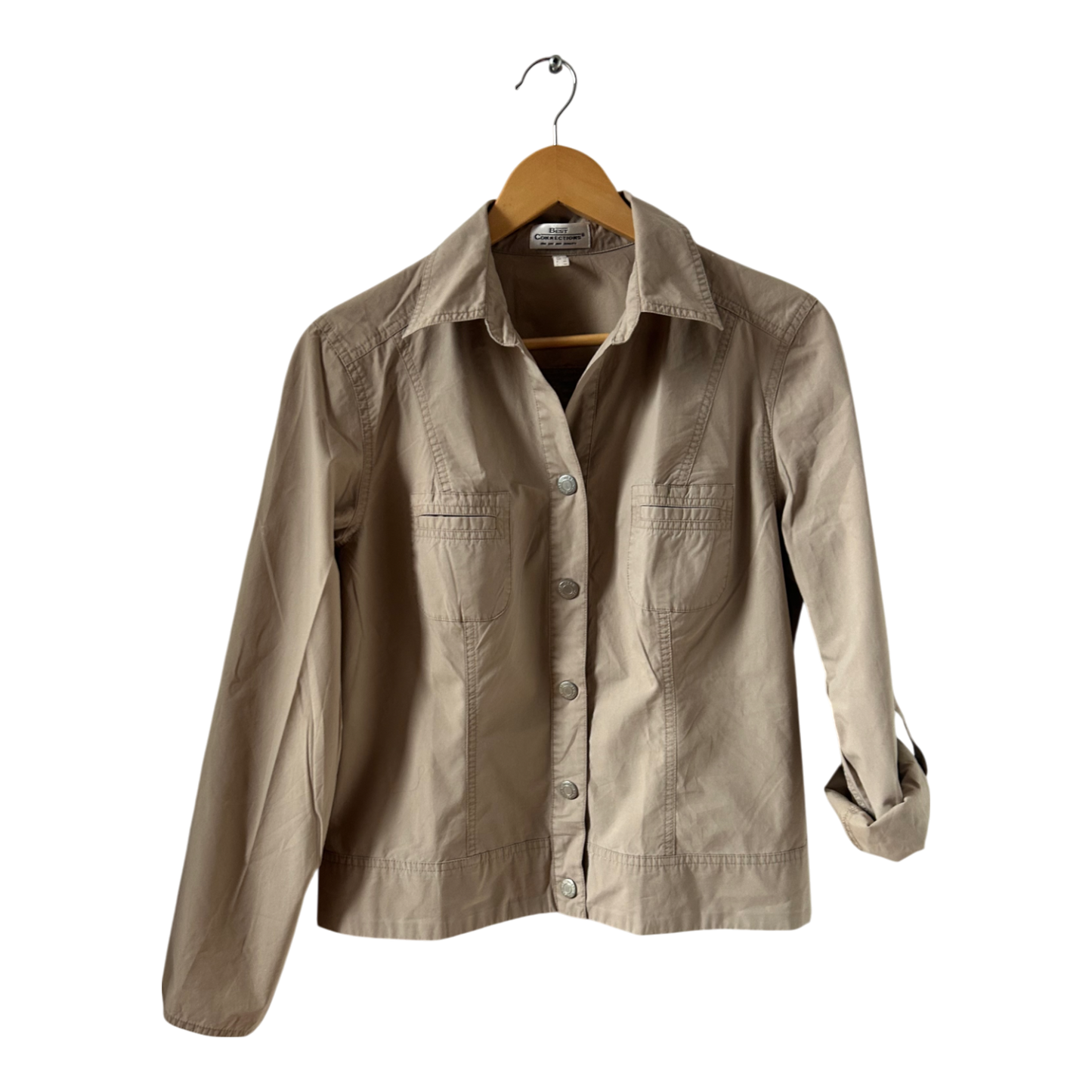 Best Connections Bluse Beige Gr 38 Baumwolle Krempelarm Casual Sommer Look