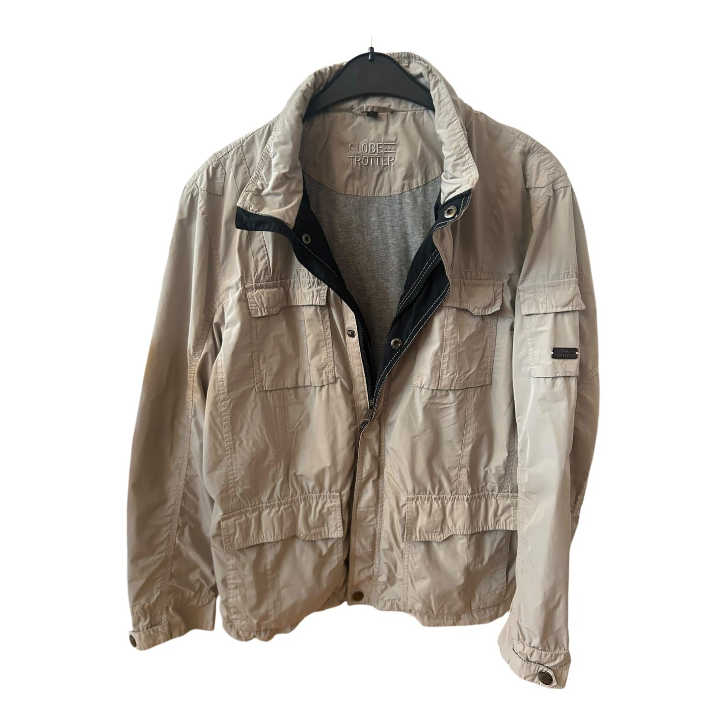 Globetrotter Herrenjacke Beige Gr L Outdoorjacke Safari Look Polyester