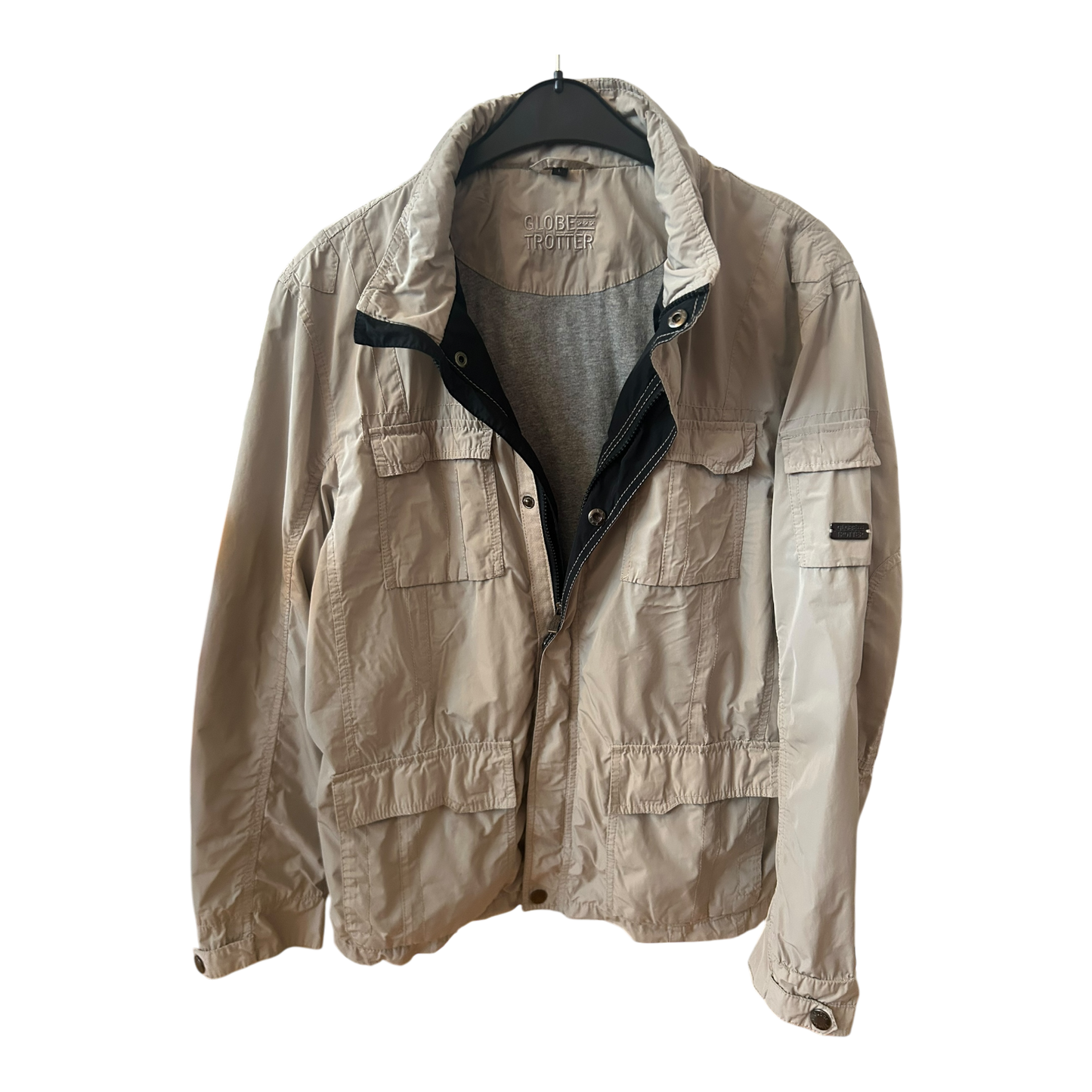 Globetrotter Herrenjacke Beige Gr L Outdoorjacke Safari Look Polyester