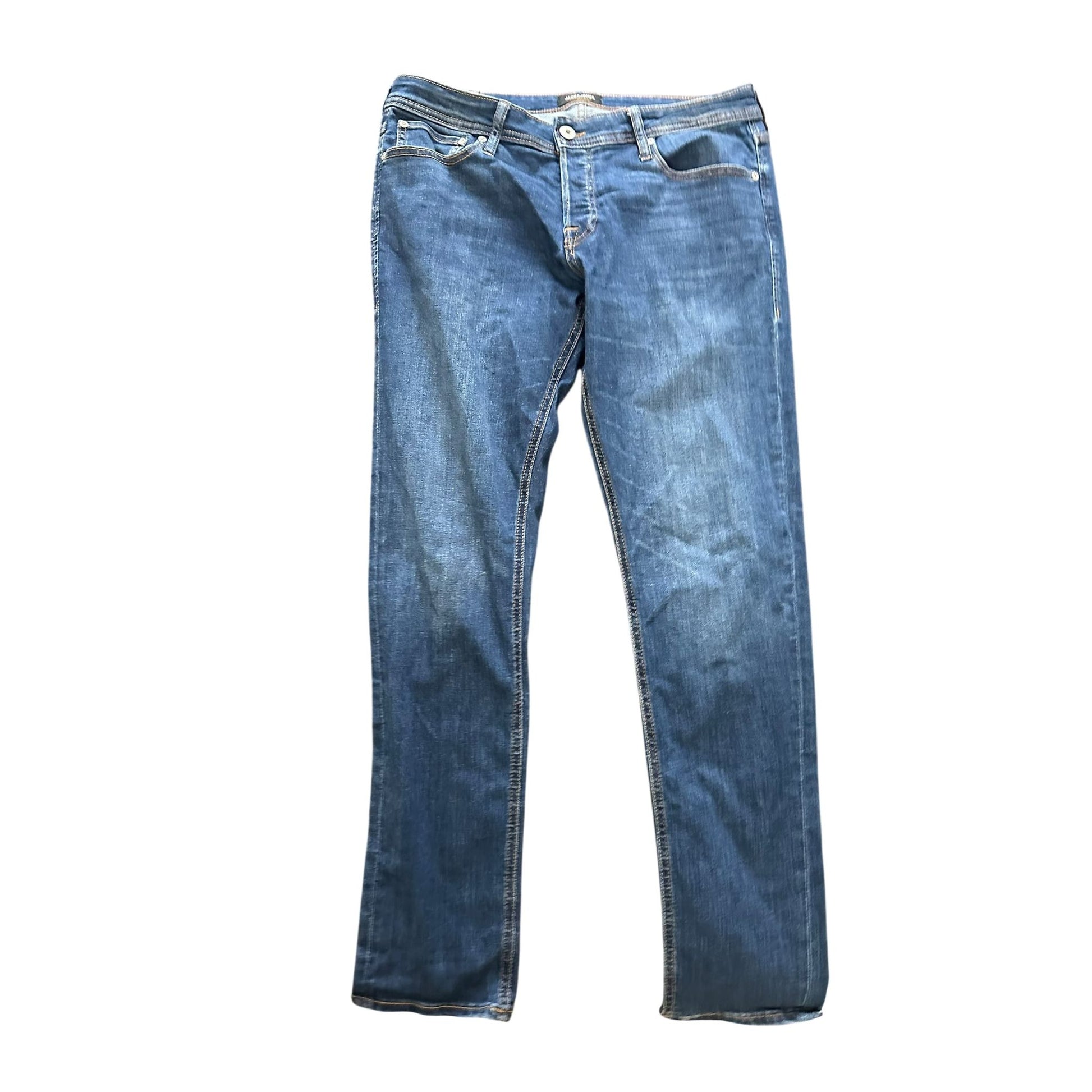 Jack & Jones Damen Jeans W32 L34 Dunkelblau Slim Fit Stretch Denim Modern