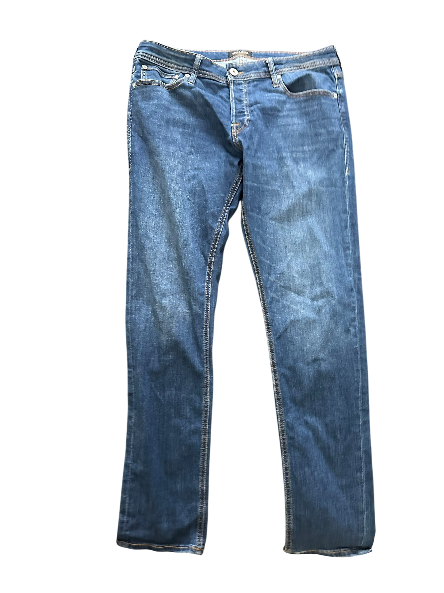 Jack & Jones Damen Jeans W32 L34 Dunkelblau Slim Fit Stretch Denim Modern