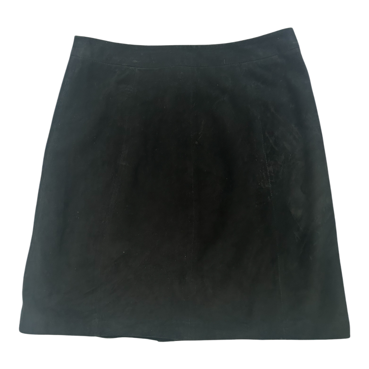 Hallhuber Damenrock 36 Schwarz Wildleder Zierknöpfe Gefüttert Midi Elegant