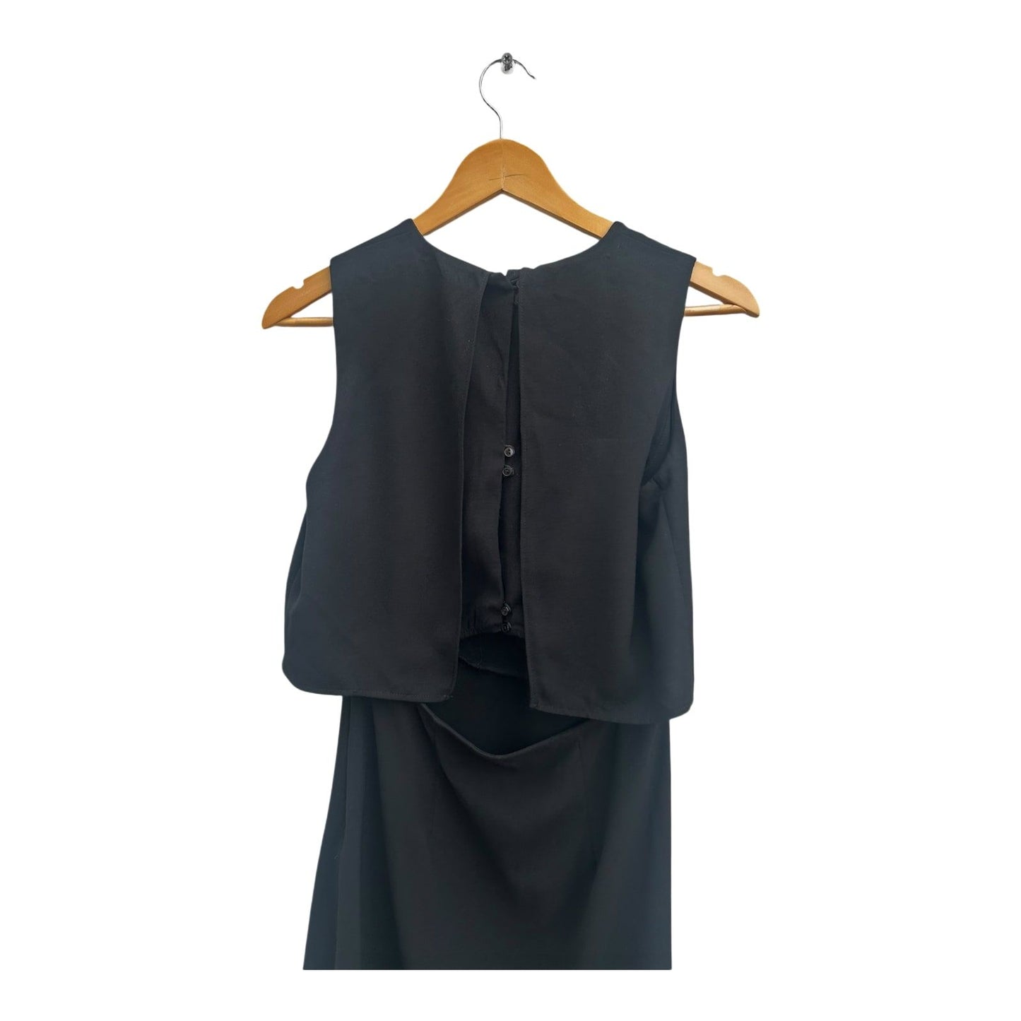 Mango Kleid Damen Gr S Schwarz Elegant Ärmellos Seitlicher Reißverschluss