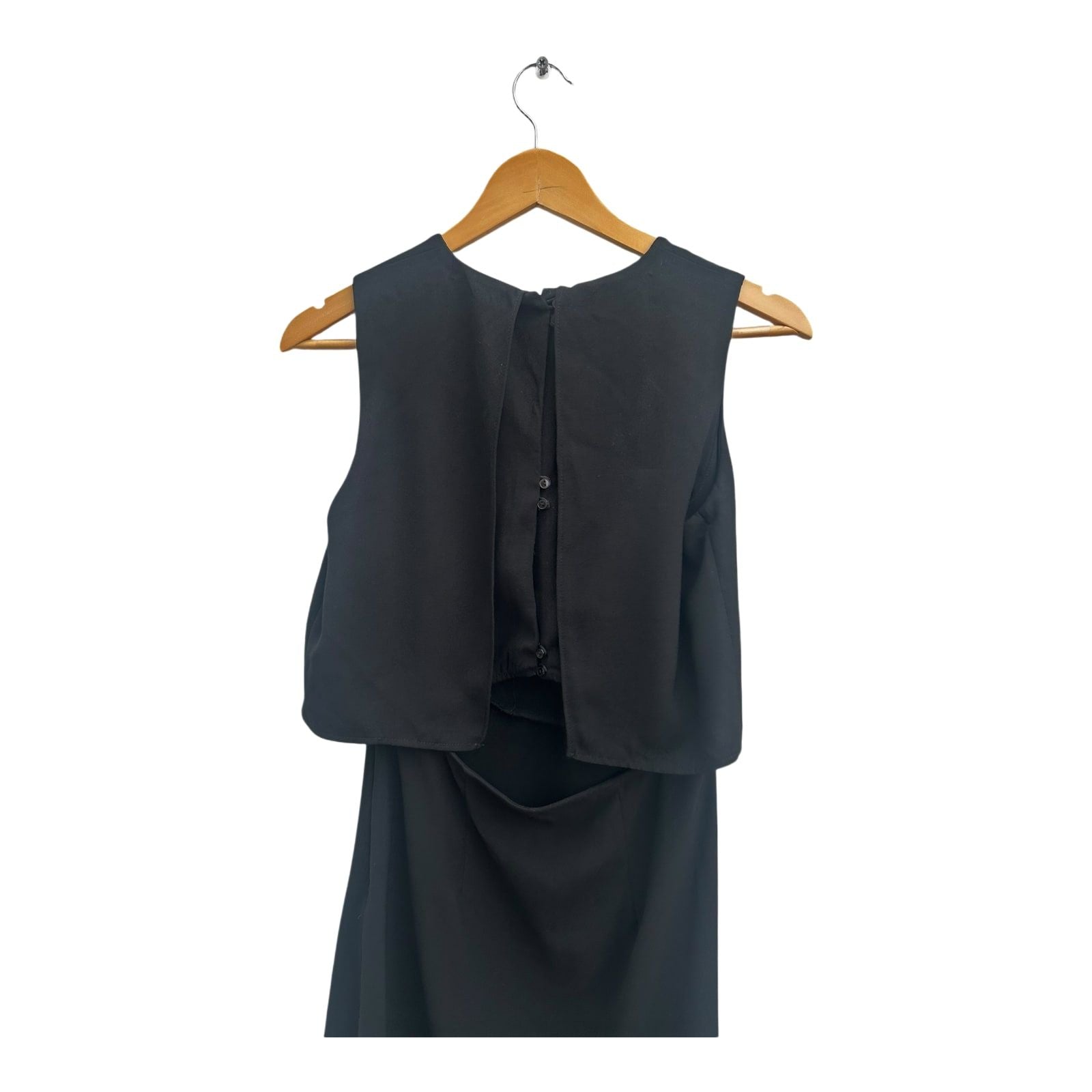 Mango Kleid Damen Gr S Schwarz Elegant Ärmellos Seitlicher Reißverschluss