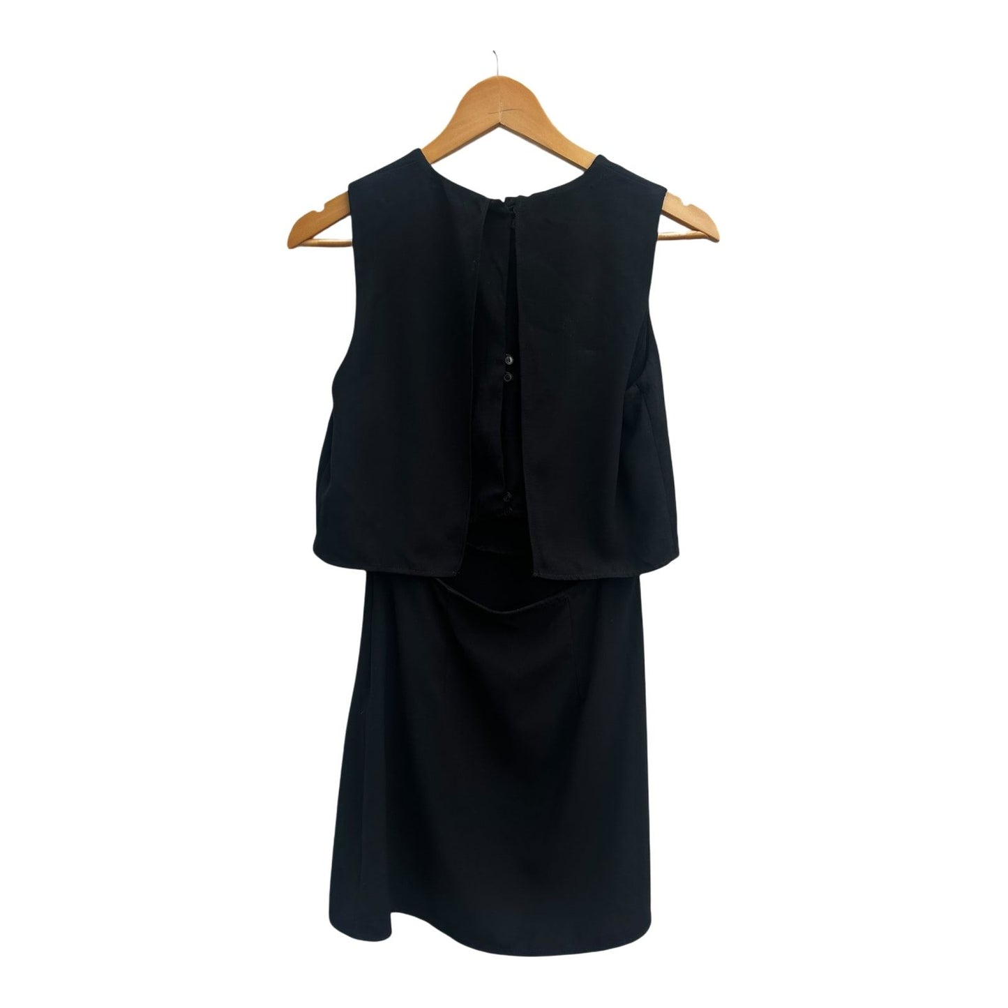 Mango Kleid Damen Gr S Schwarz Elegant Ärmellos Seitlicher Reißverschluss