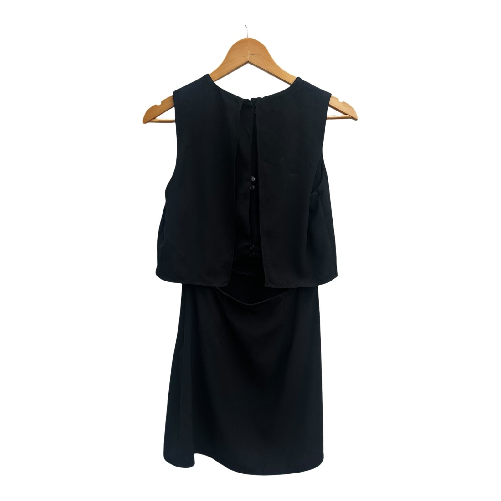 Mango Kleid Damen Gr S Schwarz Elegant Ärmellos Seitlicher Reißverschluss