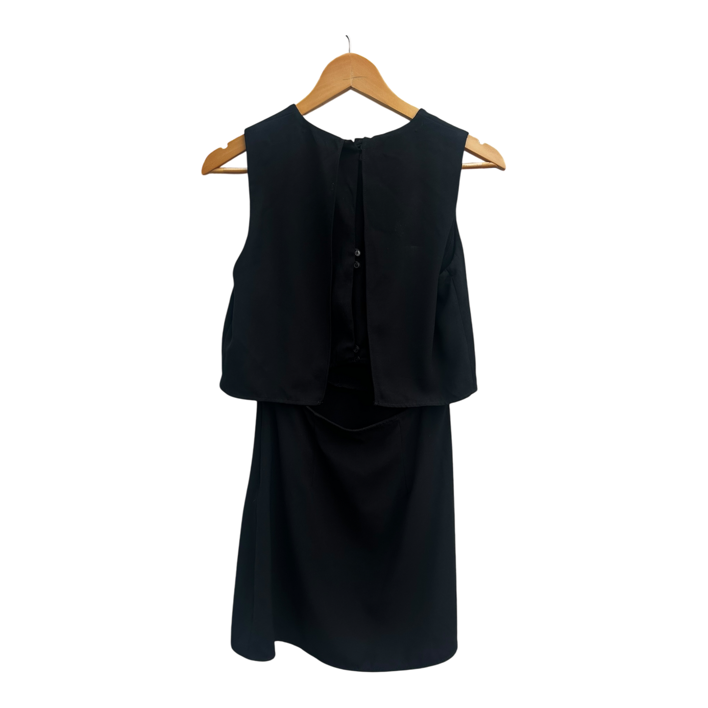 Mango Kleid Damen Gr S Schwarz Elegant Ärmellos Seitlicher Reißverschluss