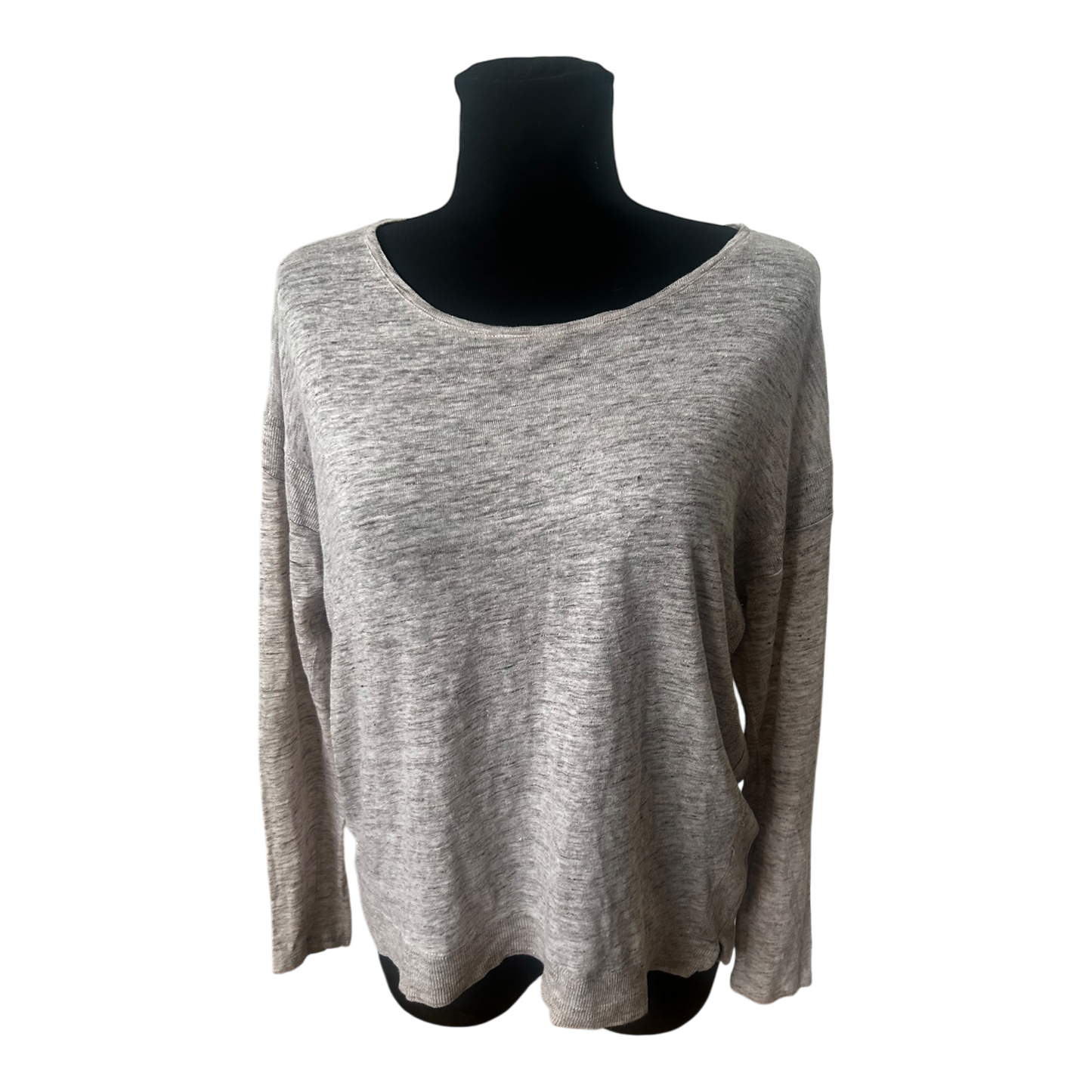 Massimo Dutti Damen Leinen Shirt Beige Langarm Gr M Leicht Sommer