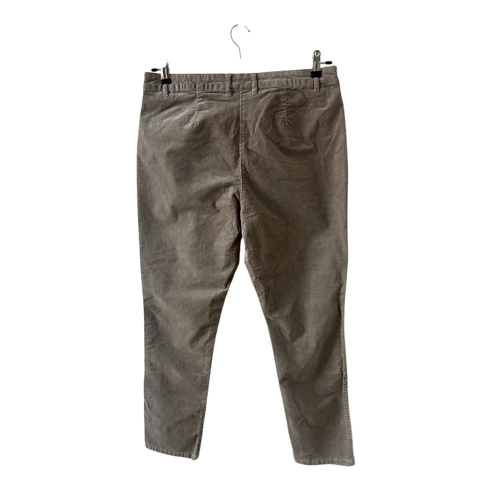Canda Damen Cordhose Hose Kurzgröße 42 Grau Baumwolle Elasthan